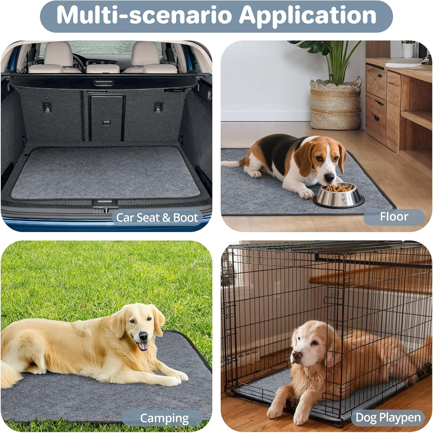 Thumbnail 6 de Luvore 2 Pack Washable Dog Pee Pad 70×100cm — Absorbent, Non-Slip Training Mats for Indoor Use