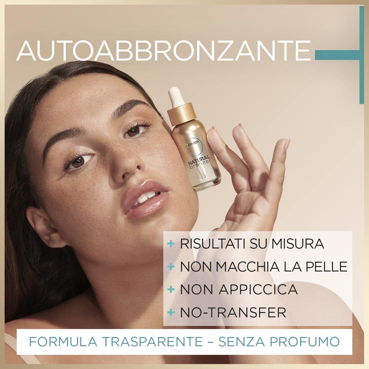 Detalle 2 de Garnier Gocce Viso Autoabbronzanti Natural Bronzer (30 ml) con Acido ialuronico e Acqua di cocco