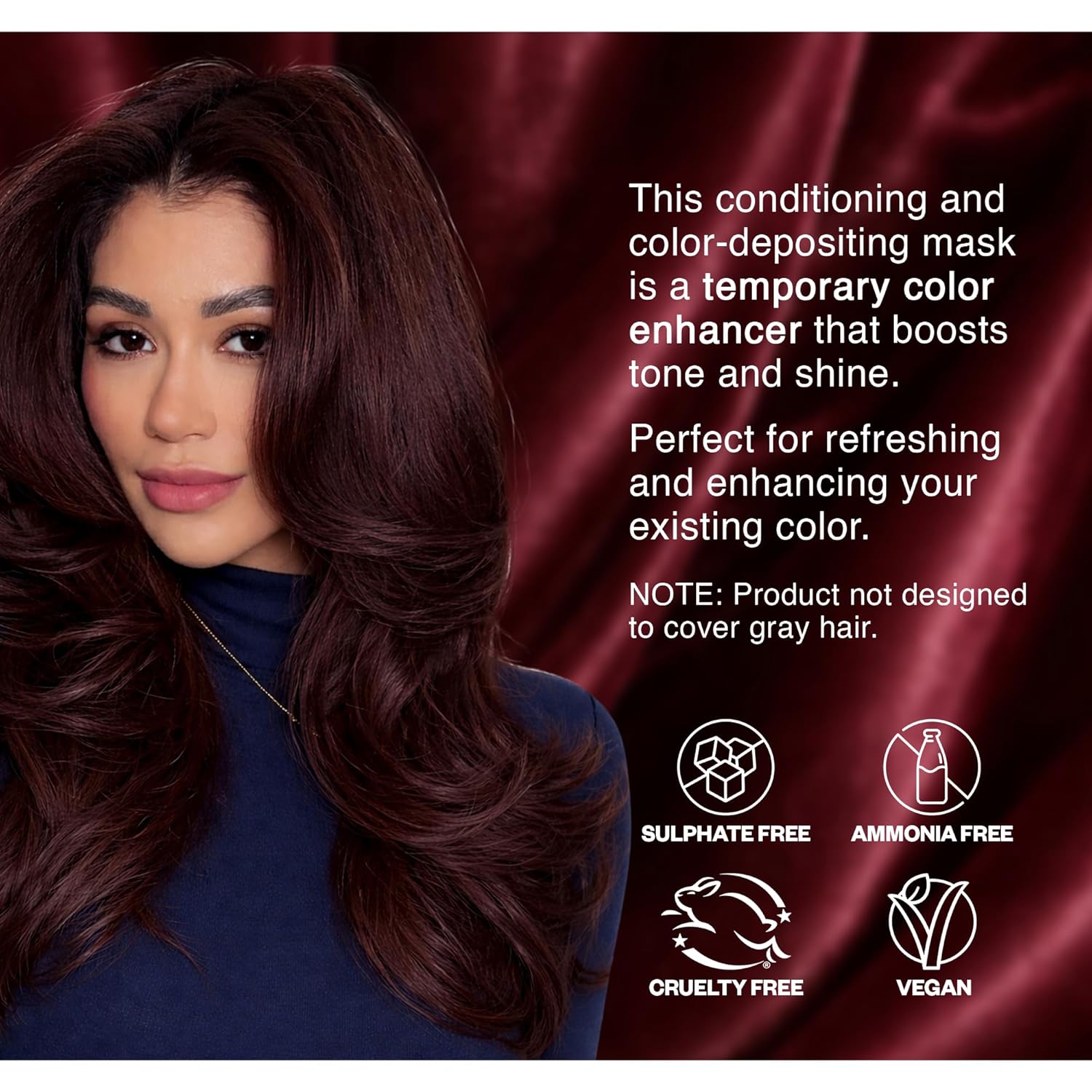 Thumbnail 4 de IGK Williams Burgundy Color Depositing Hair Mask (Burgundy Gloss Toner) — Intense Semi-Permanent Color Conditioner, 6 oz