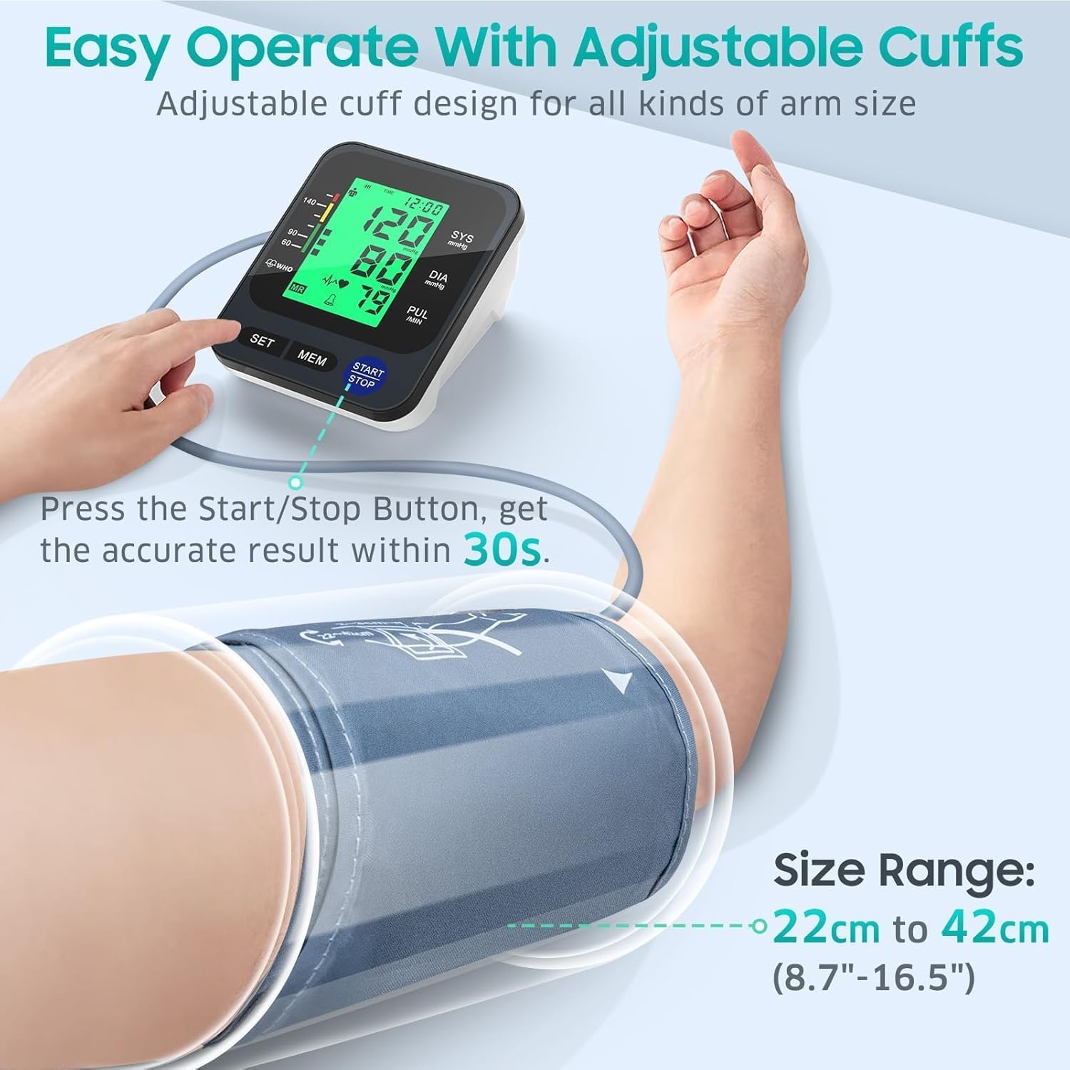 Thumbnail 1 de Automatic Blood Pressure Monitor with 22–42 cm Cuff