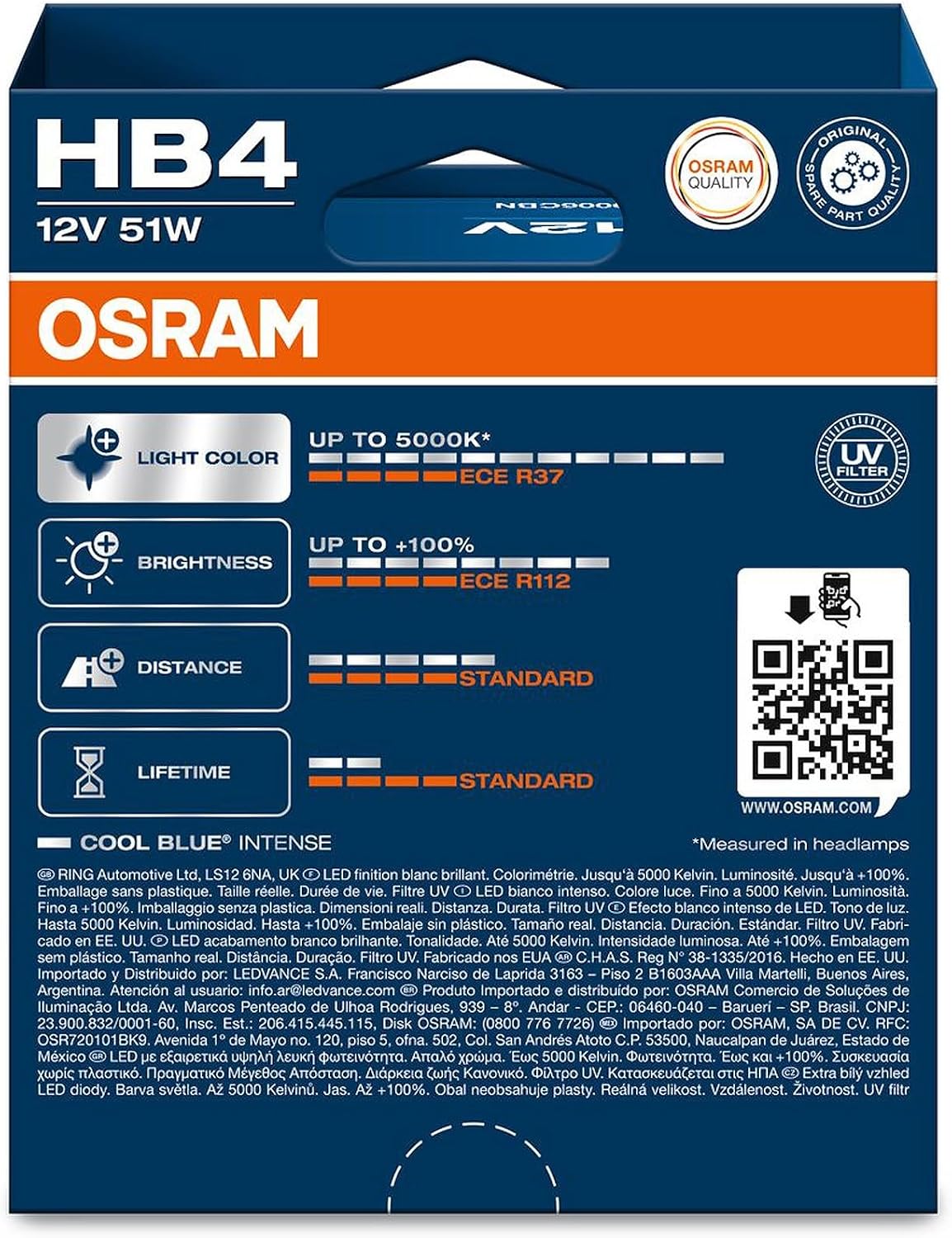 Thumbnail 1 de Osram Cool Blue Intense NextGen Ampoules Halogène HB4 (9006) – 12V/51W, set de 2