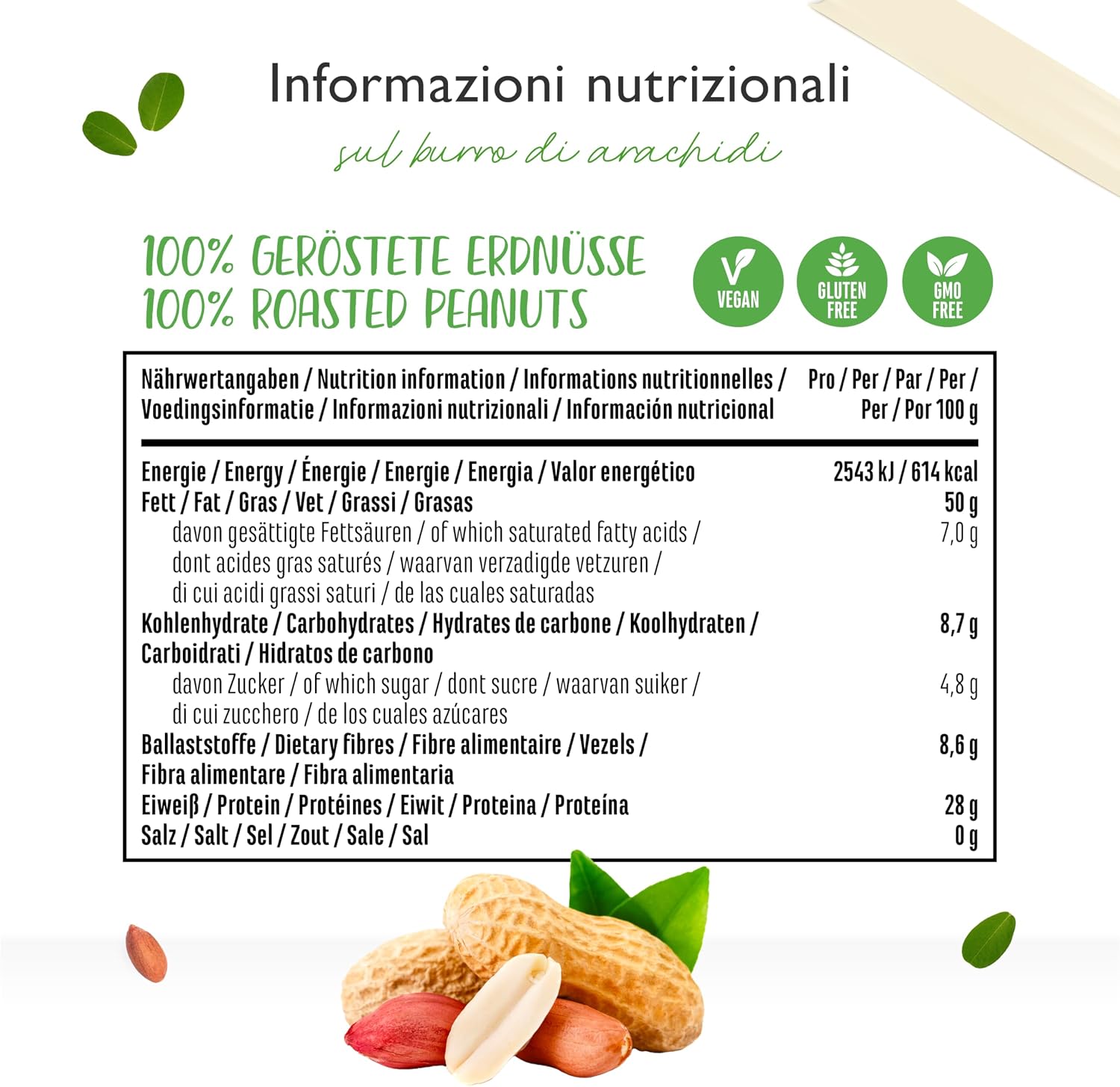 Detalle de Burro di arachidi croccante 1 kg naturare senza additivi – alto contenuto proteico e vegan