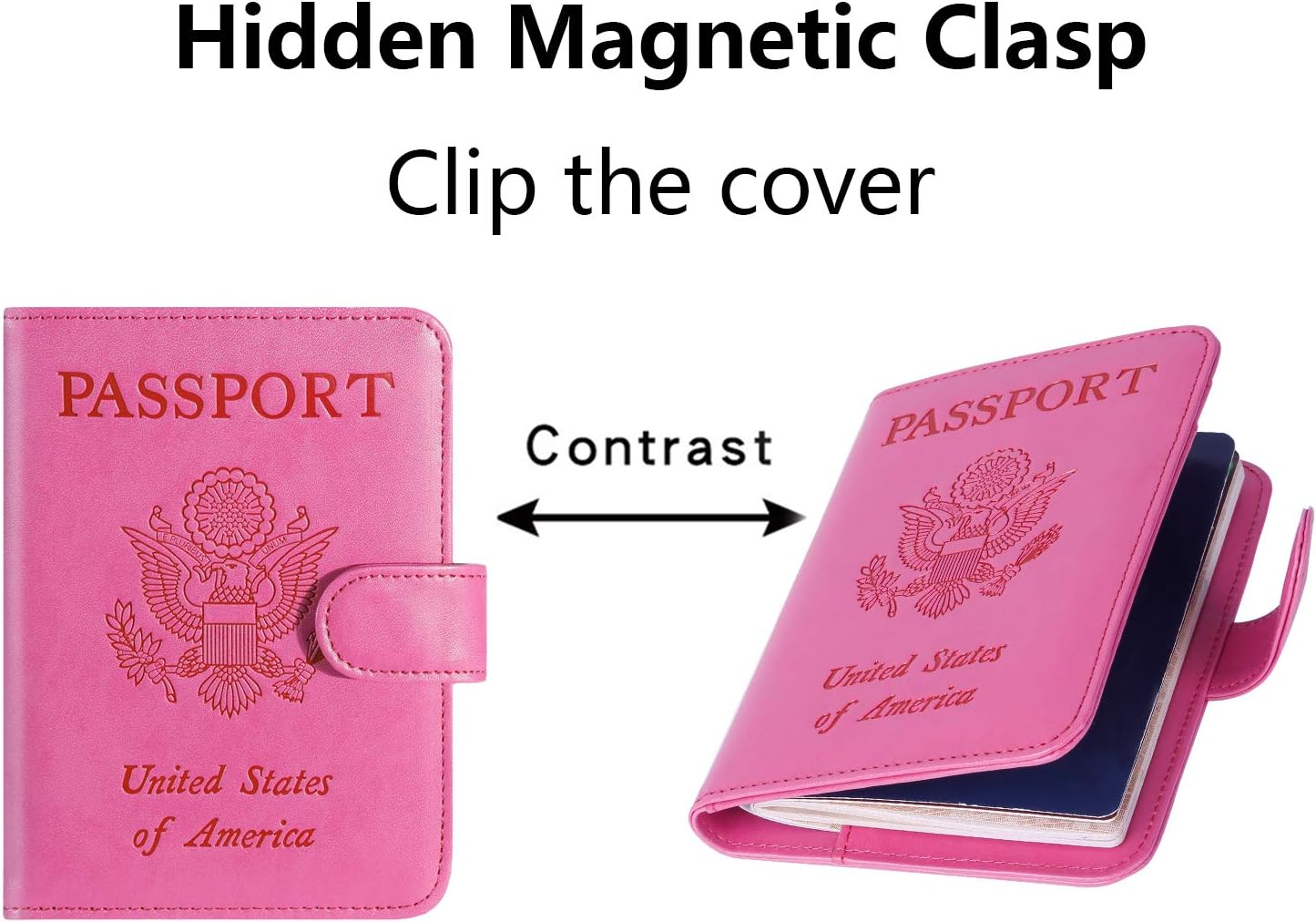 Thumbnail 2 de Passport Holder Cover Wallet RFID Blocking Leather Card Case Travel Accessories for Women Men (Pink)