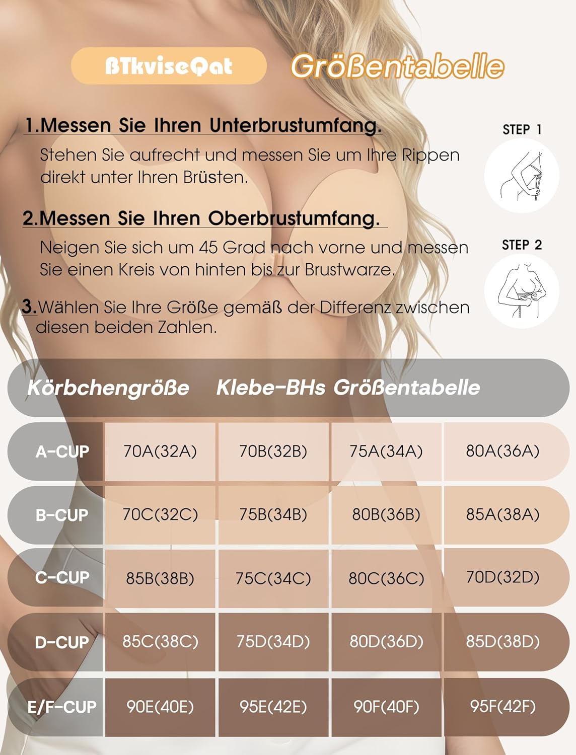 Thumbnail 4 de Klebe BH Push Up Rückenfrei – Wiederverwendbarer trägerloser Klebe-BH für rückenfreie Kleider