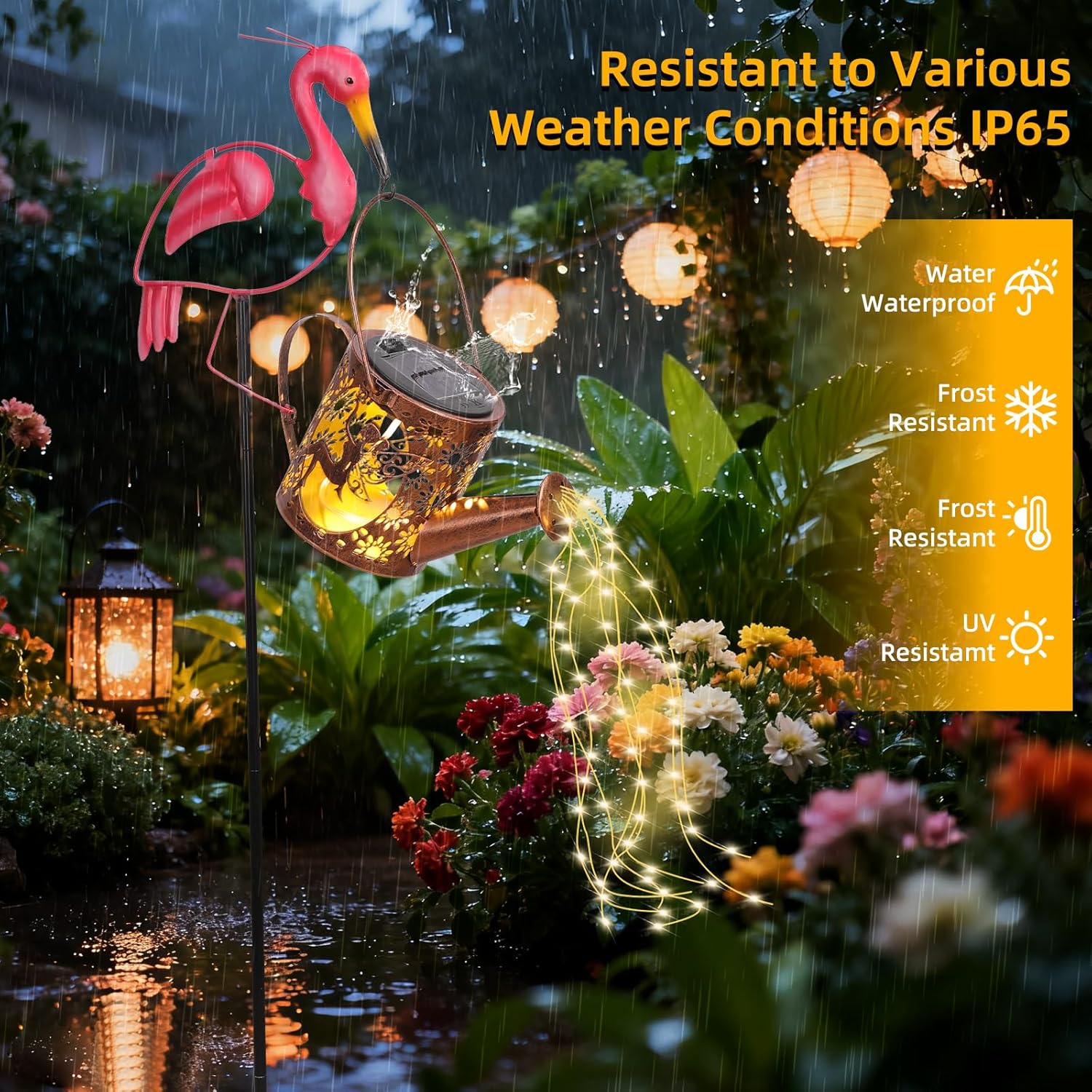 Thumbnail 3 de Tremdwoto Solar Watering Can Lights (Flamingo) – Outdoor Solar Garden Decor With Auto Night Sensor