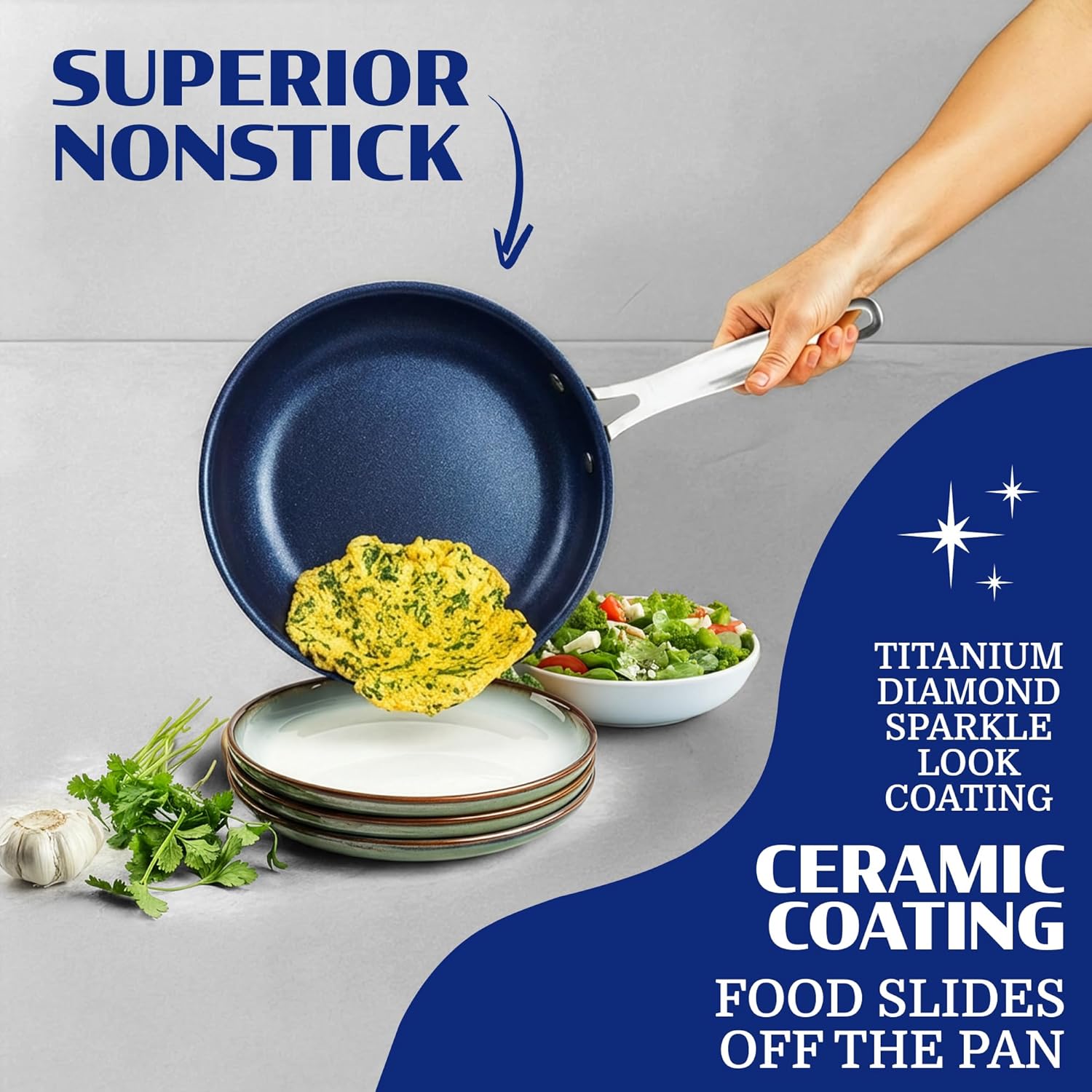 Thumbnail 4 de Granitestone Ceraluxe 20-Piece Ceramic Cookware Set: Complete Nonstick Kitchen in a Box