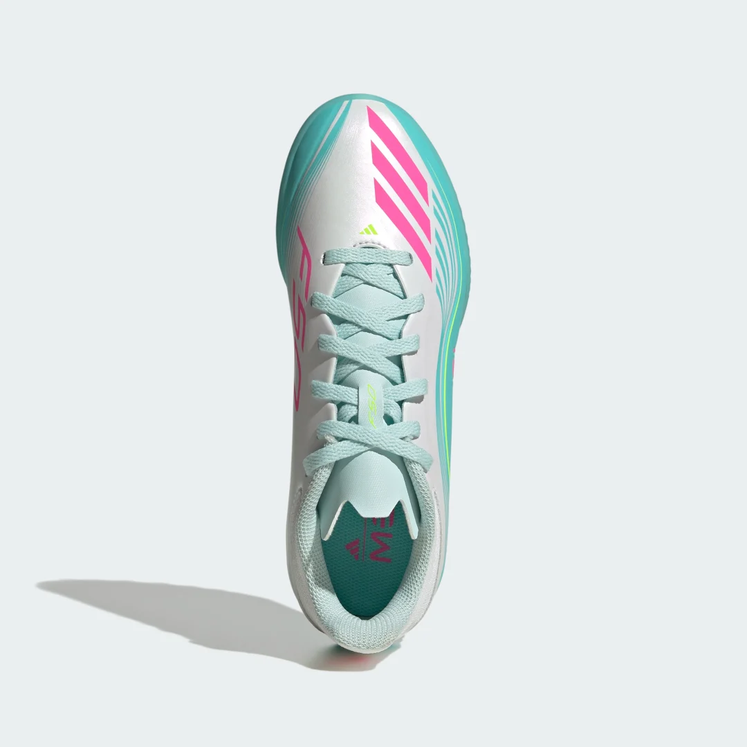 Detalle de Botas de fútbol F50 MESSI LEAGUE para moqueta para niños – Adidas