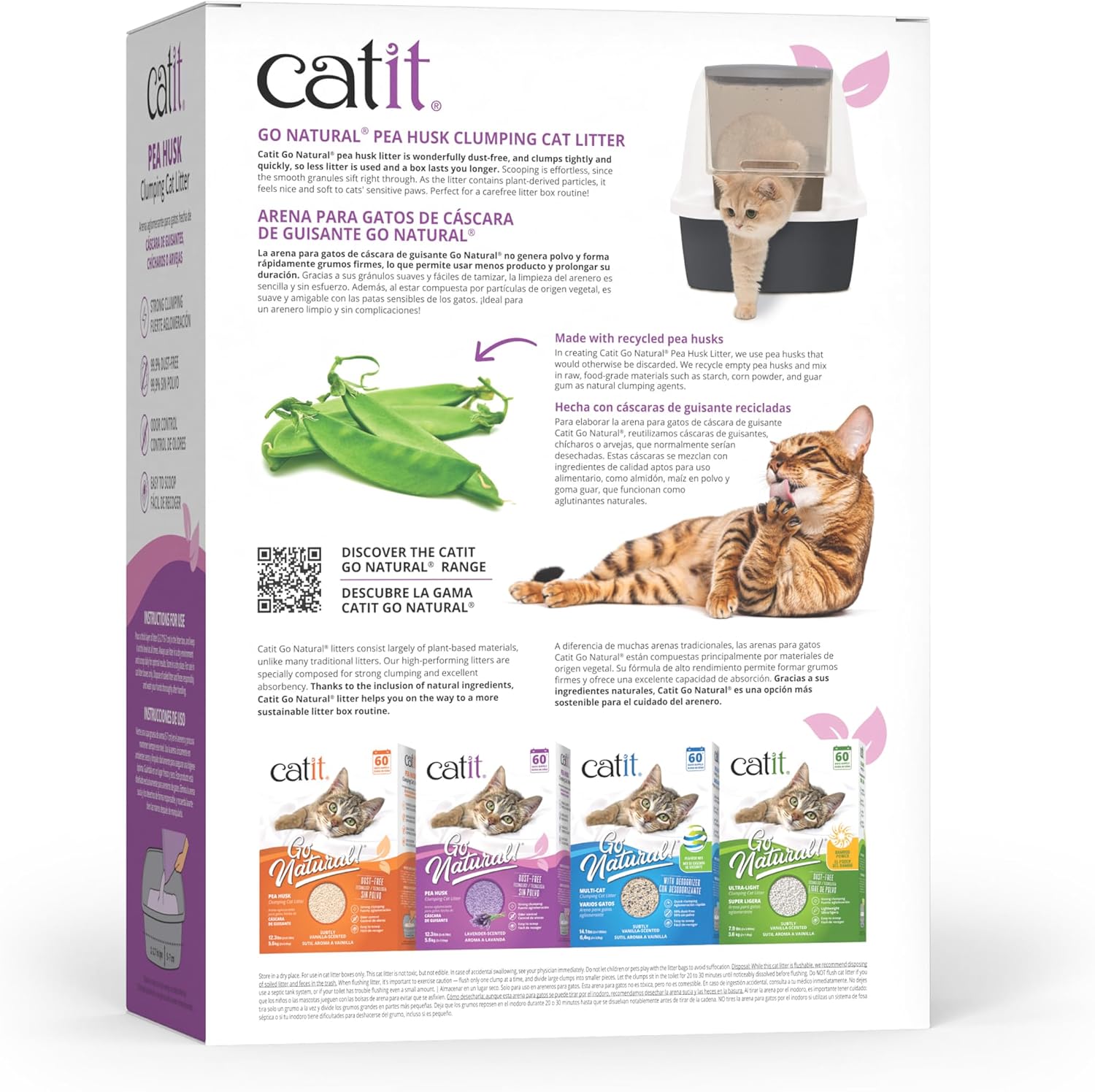 Detalle 2 de Catit Go Natural Lavender Scented Pea Husk 5.6kg 🐱