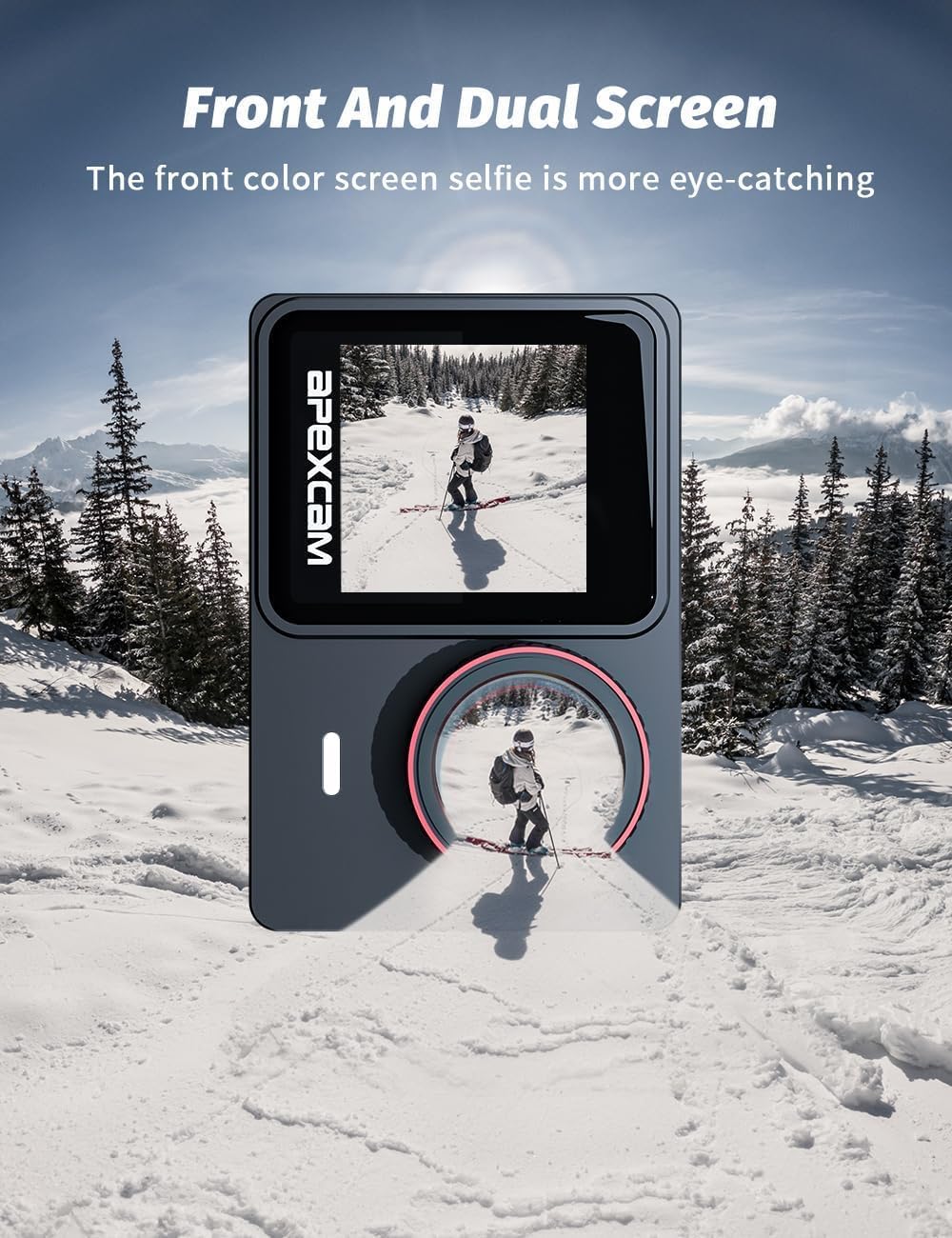 Thumbnail 1 de Apexcam 4K 60FPS Action Camera with Dual Touch Screens and 48MP Capture