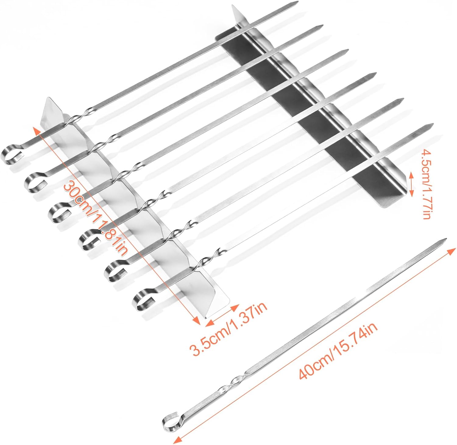 Detalle 2 de TEUYOE BBQ Skewers Set with 6 Stainless Steel Skewers 🍢