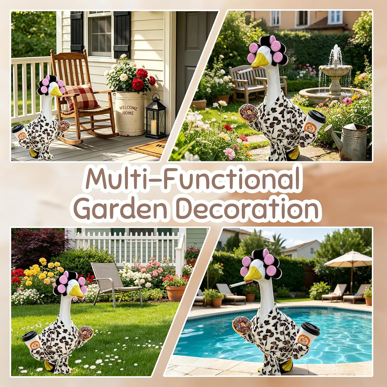 Thumbnail 6 de MEQUER Goose Outfits Leopard Bathrobe Set for 23-Inch Lawn Geese