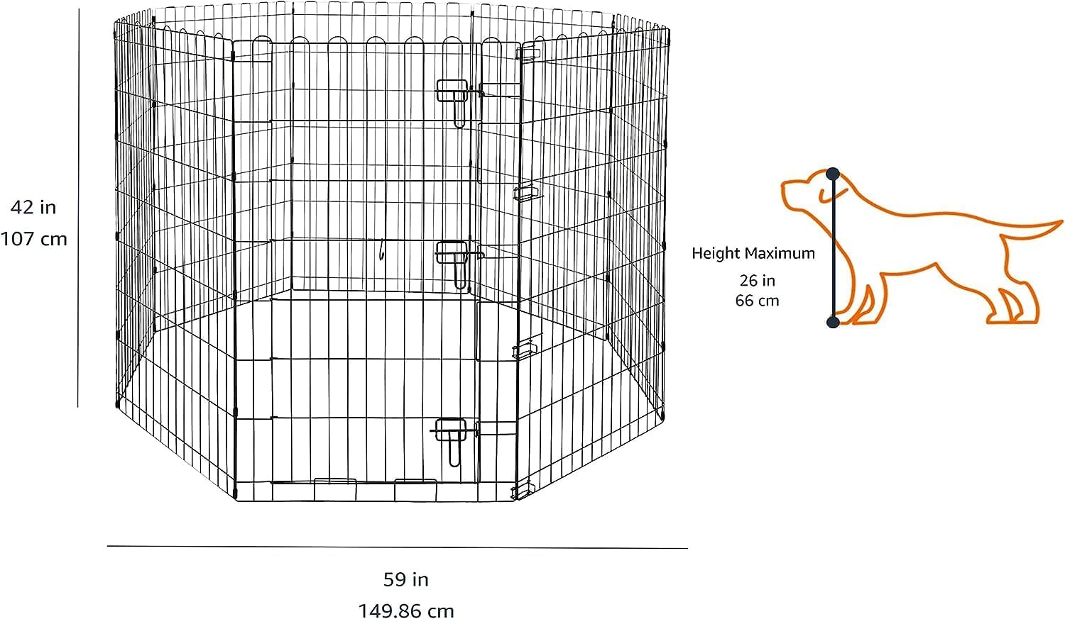 Detalle de Amazon Basics ośmiokątny kojec dla psa, składany, metalowy, 107 cm