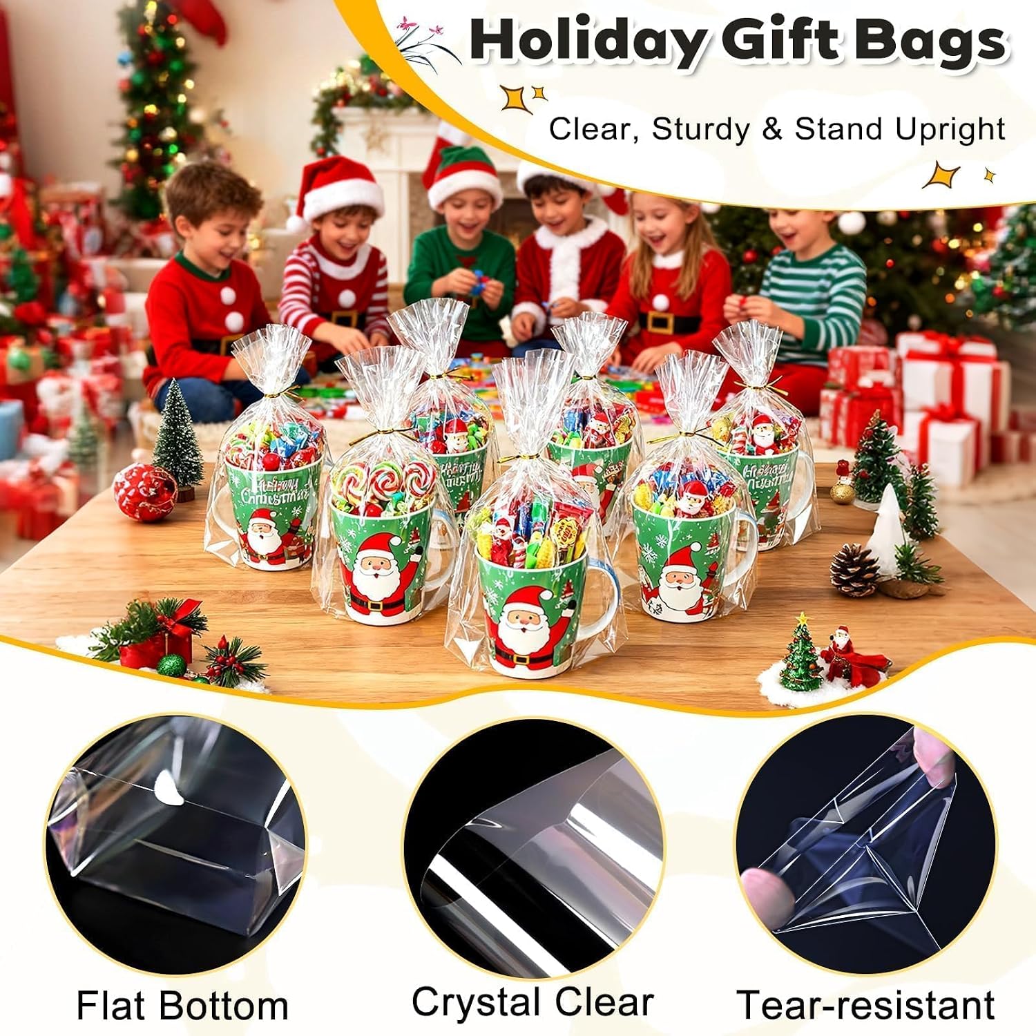 Thumbnail 6 de PigPotParty 8 x 11-Inch Clear Cellophane Gift Bags, Gusseted, 50-Pack