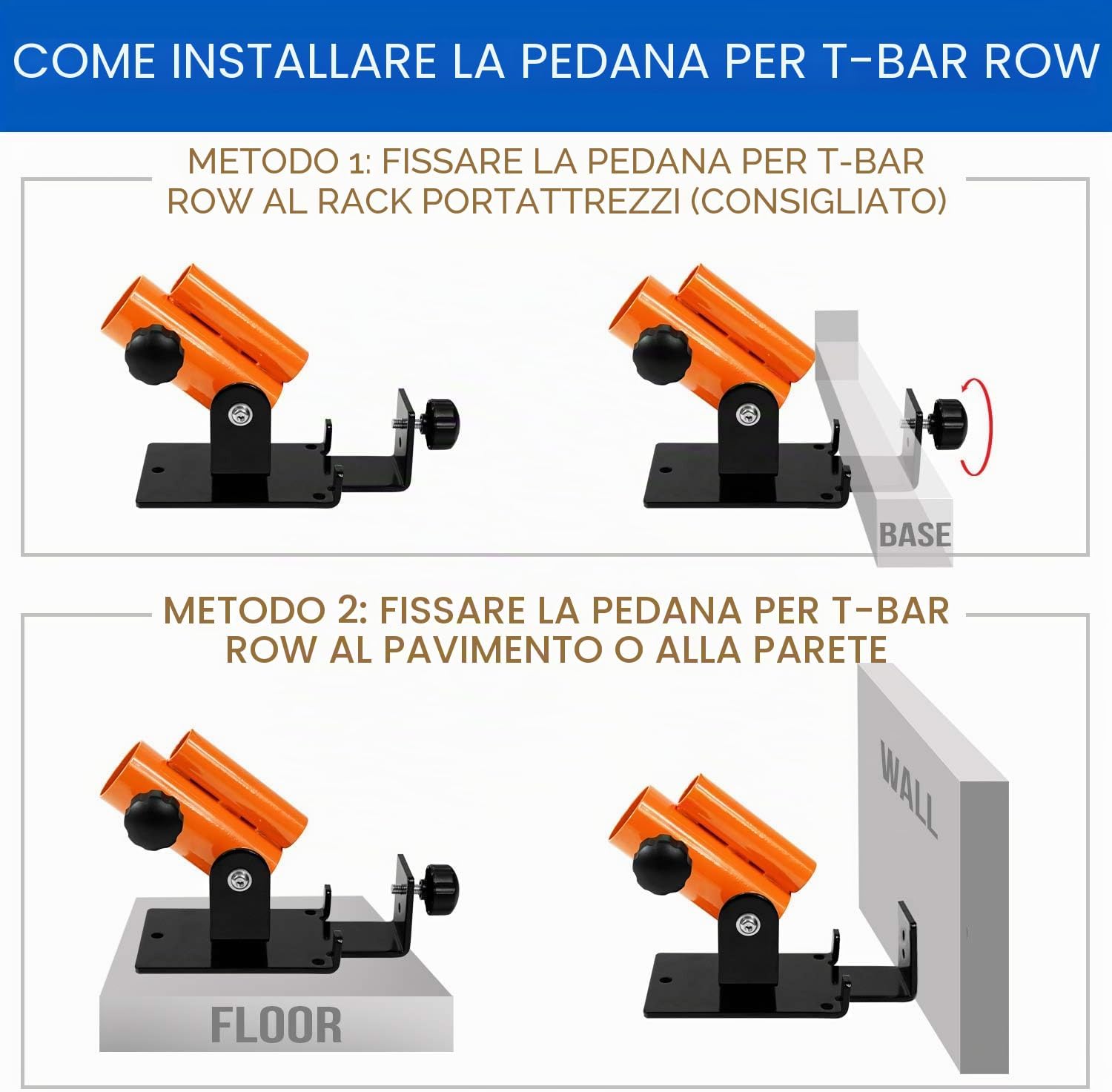 Detalle de Yes4All Deluxe T Bar Row Platform Landmine Attachments – 360° Swivel e installazione semplice, compatibile con barre 1'' e Olimpiche 2