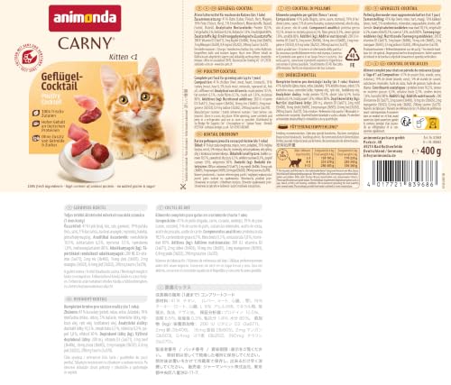 Detalle 1 de animonda Carny Kitten Nassfutter Geflügel-Cocktail (12 x 400 g) – 100% frische Zutaten, getreidefrei