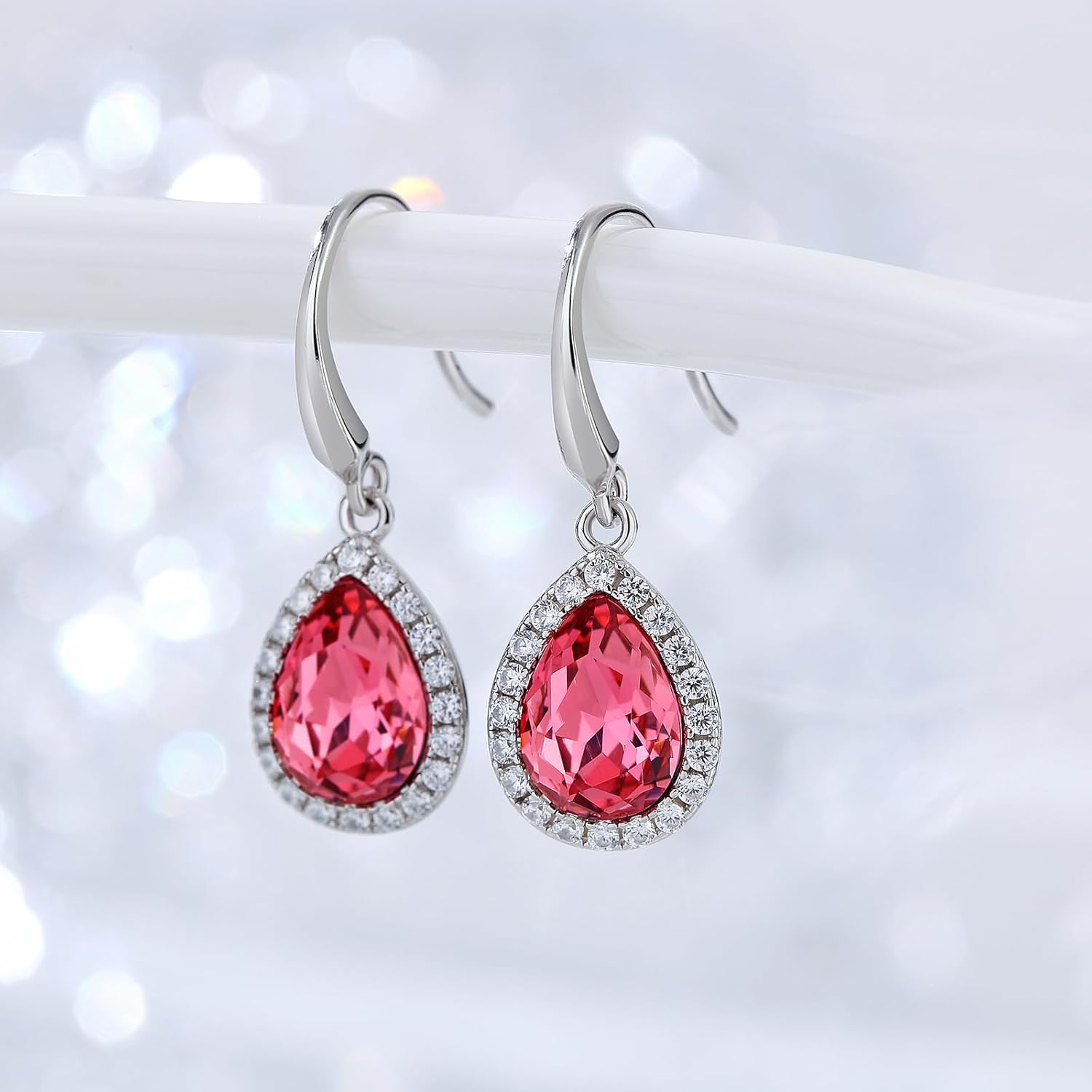 Thumbnail 1 de jiamiaoi Hängend Glitzer Ohrringe in Weißgold-Optik aus 925er Sterlingsilber mit Zirkonia