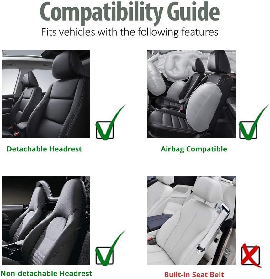 Thumbnail 6 de AUTOYOUTH Coprisedili anteriori universali in pelle PU Nero/Rosso, compatibili con airbag laterale