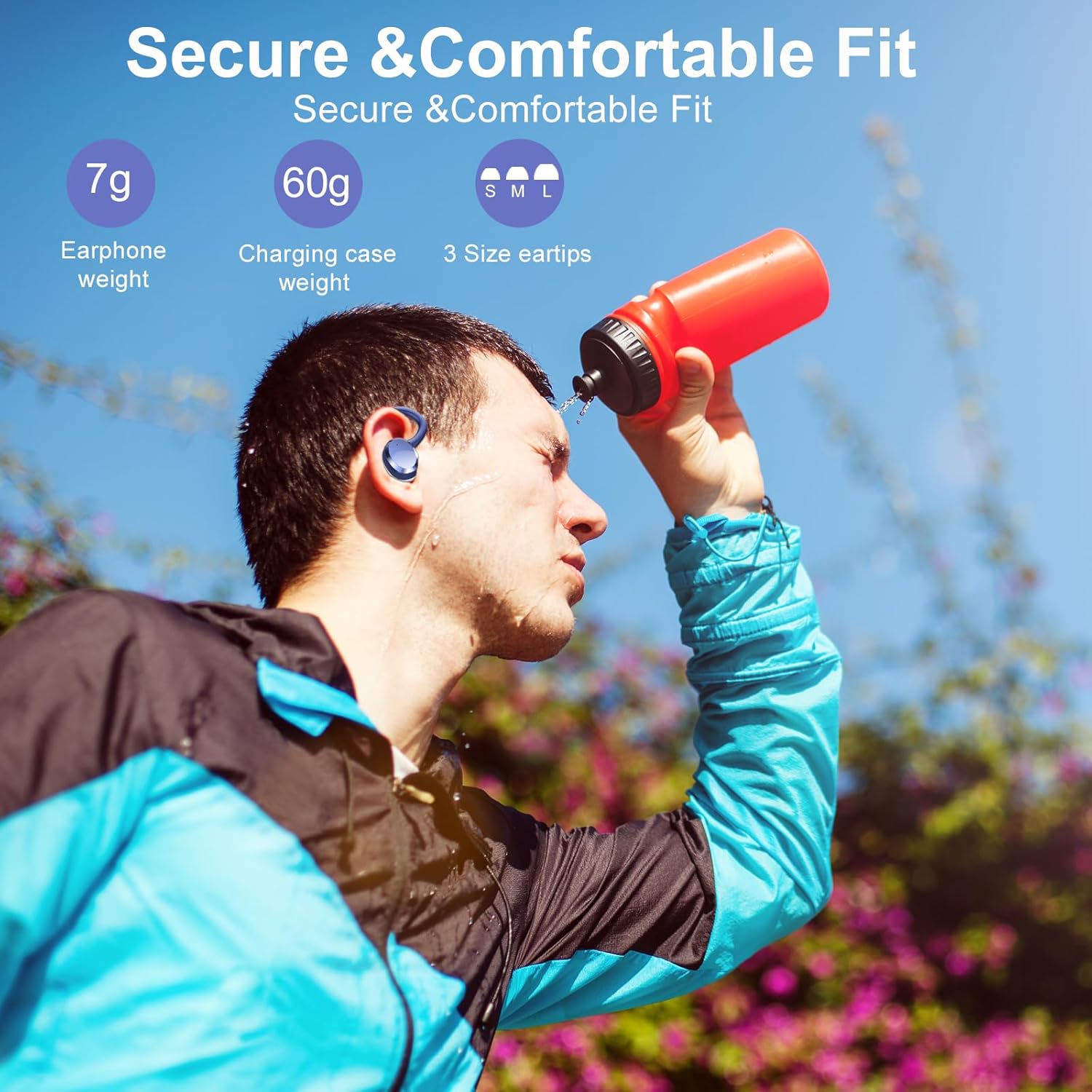 Thumbnail 5 de Bluetooth Sport-Kopfhörer Q38 (2026) mit Bluetooth 5.4, IPX7 und 4-HD-Mikrofon für Arbeit & Studium