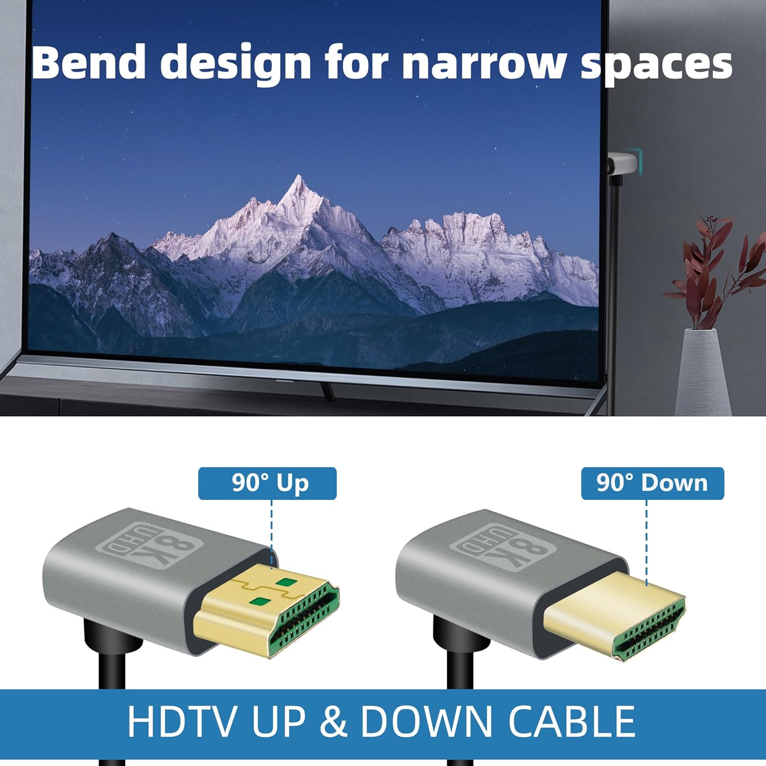 Thumbnail 5 de RIIEYOCA 8K 270 Degree HDMI Cable 0.5m