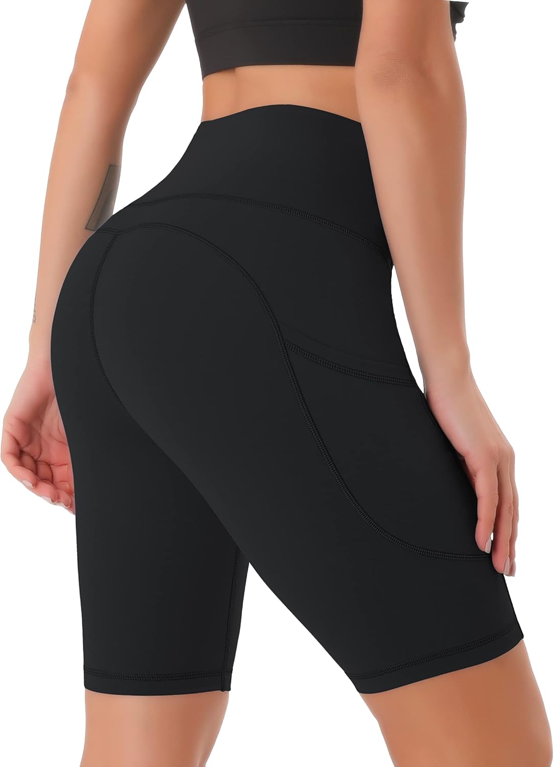 Detalle 2 de Persit Damen Kurze Leggings Blickdicht Radlerhose mit Taschen