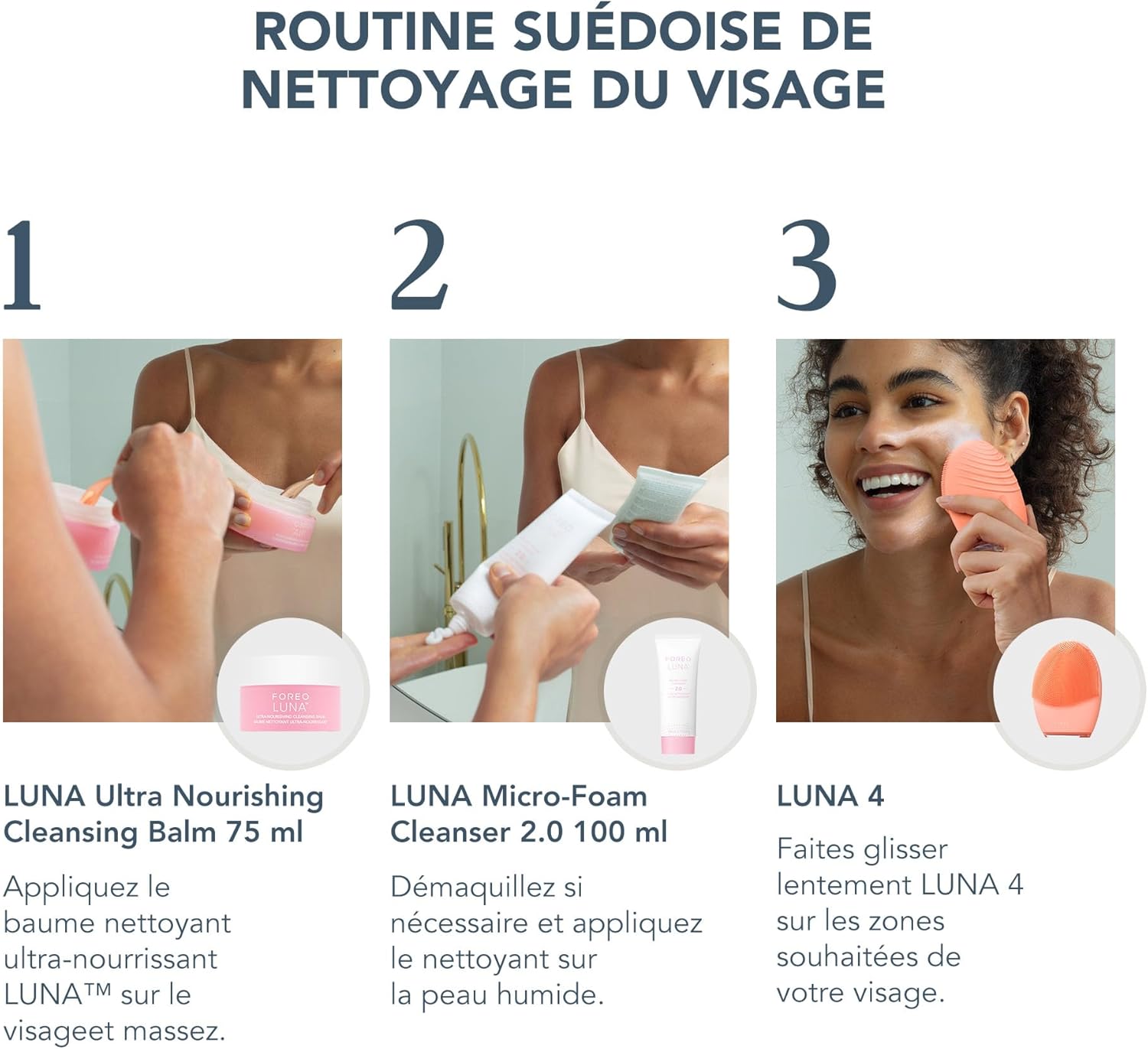 Thumbnail 1 de FOREO LUNA 4 Balance Set : brosse nettoyante visage + LUNA Micro-Foam Cleanser 2.0 + baume démaquillant 75 ml