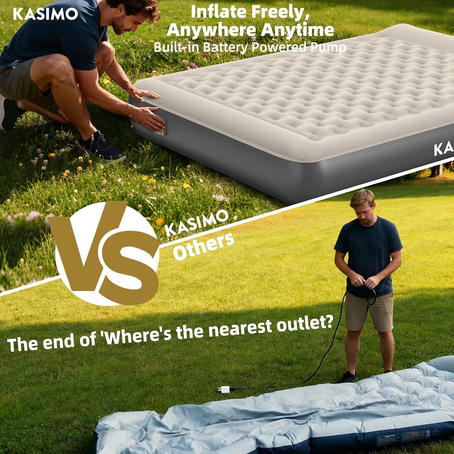 Thumbnail 6 de KASIMO Double Inflatable Mattress with TPU Airbed and Built-in Pump