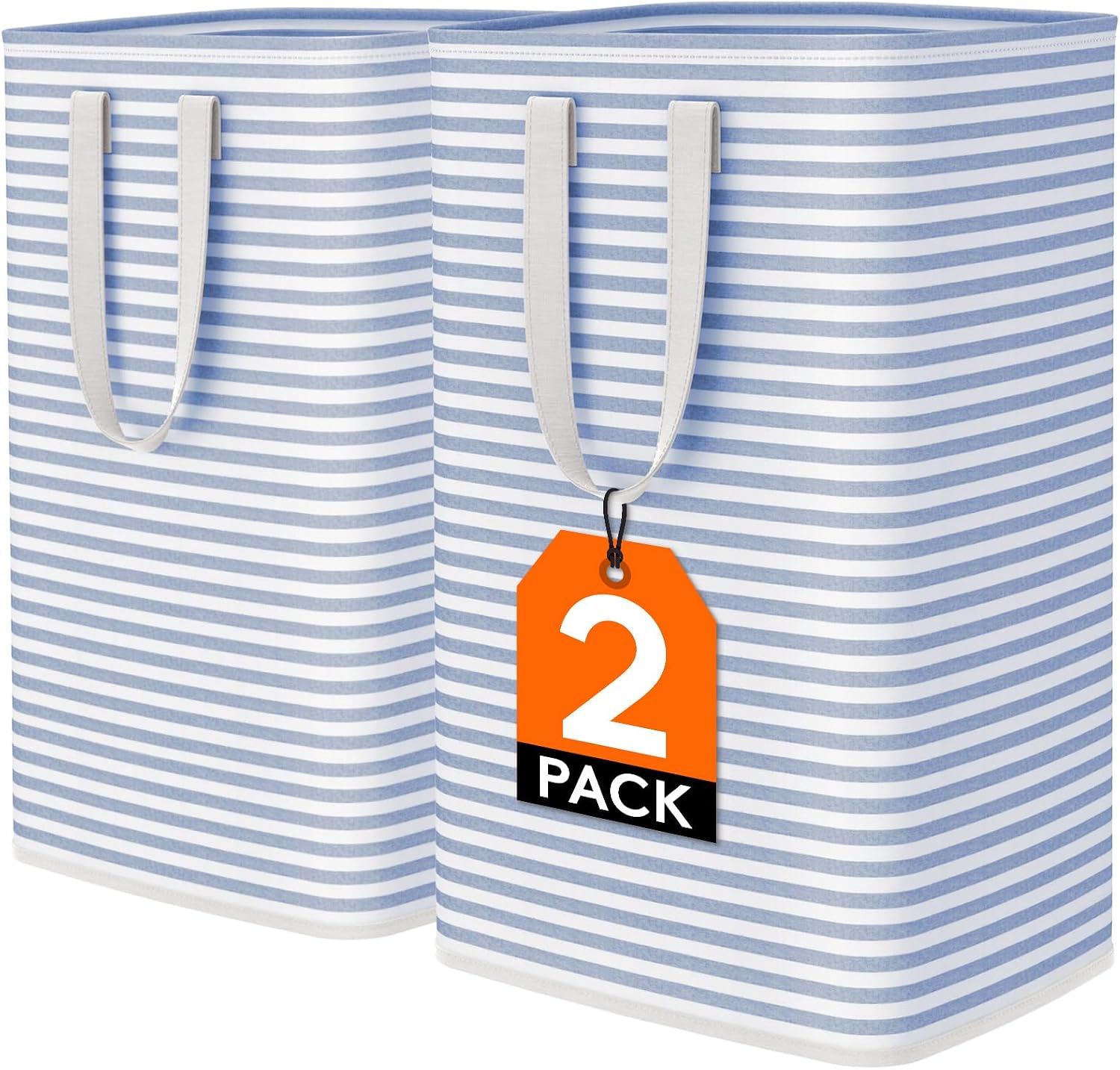 Detalle de Lifewit LF230066 hopfällbar tvättkorg, 80 liter, vattentät insida, 2-pack