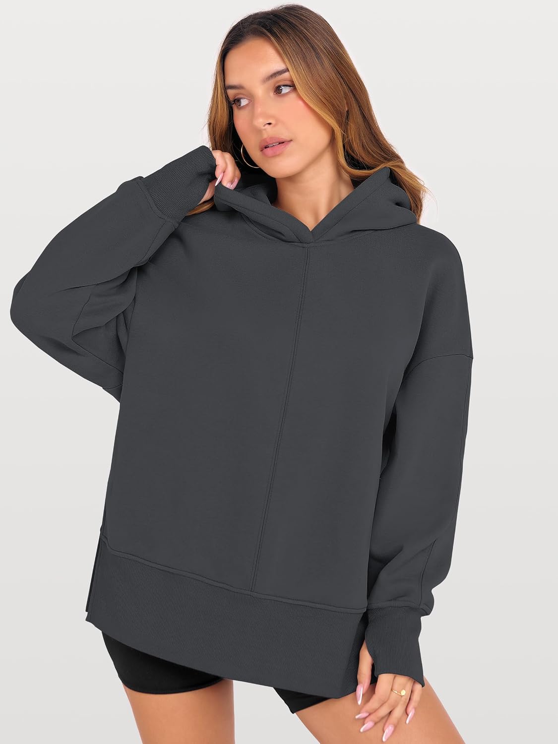 Detalle 2 de ANRABESS Women's Oversized Hoodie Sweatshirt 🤎 (But must include only one line with emoji).