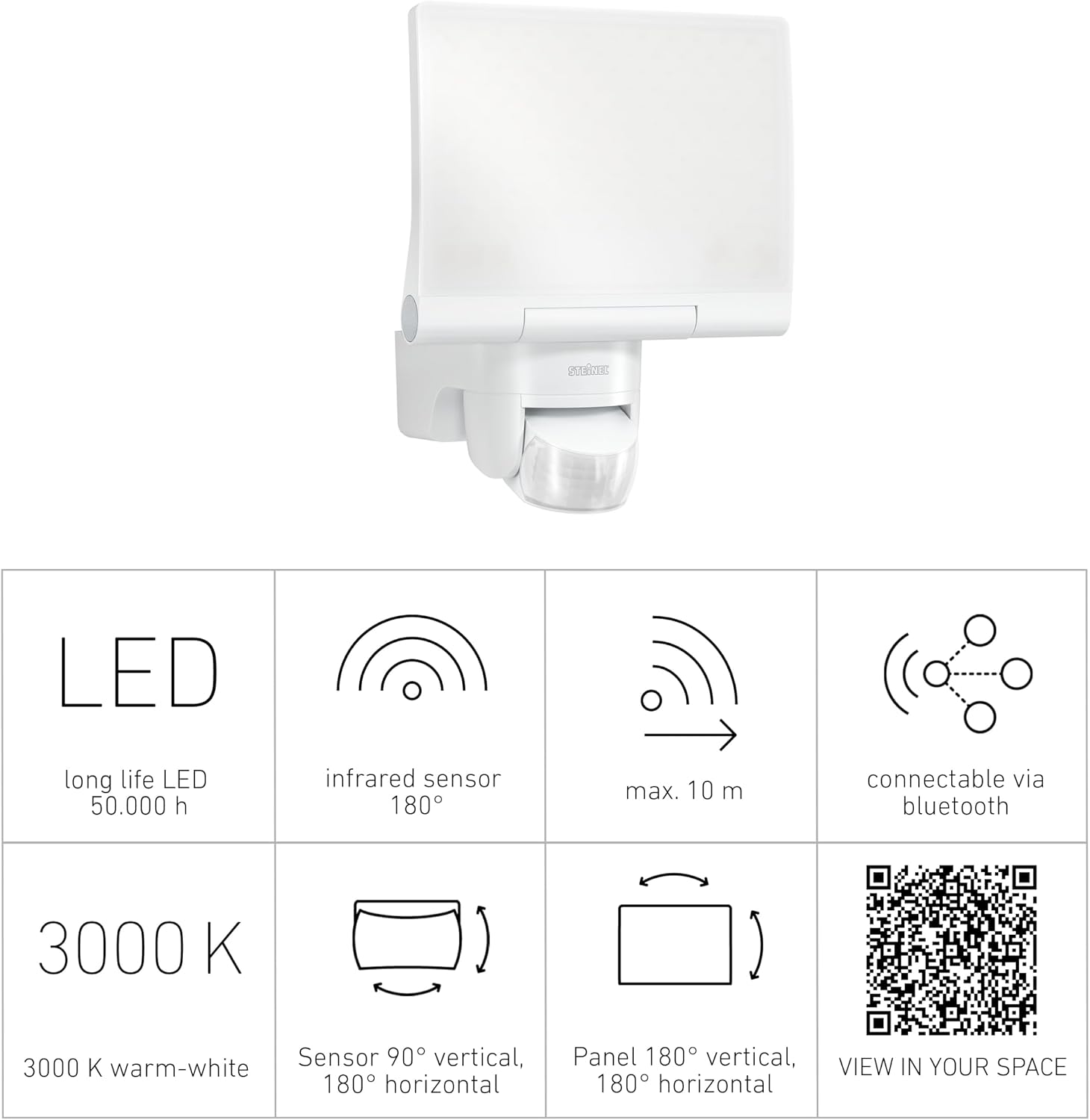 Detalle de Steinel XLED Home 2 SC faretto a LED con sensore, completamente orientabile