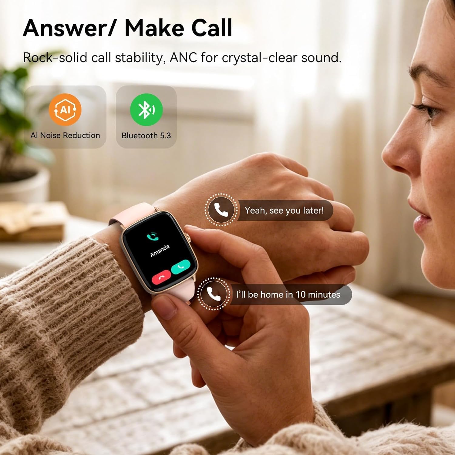 Thumbnail 4 de Yoever Smart Watch for Women & Men with 1.91” AMOLED Display