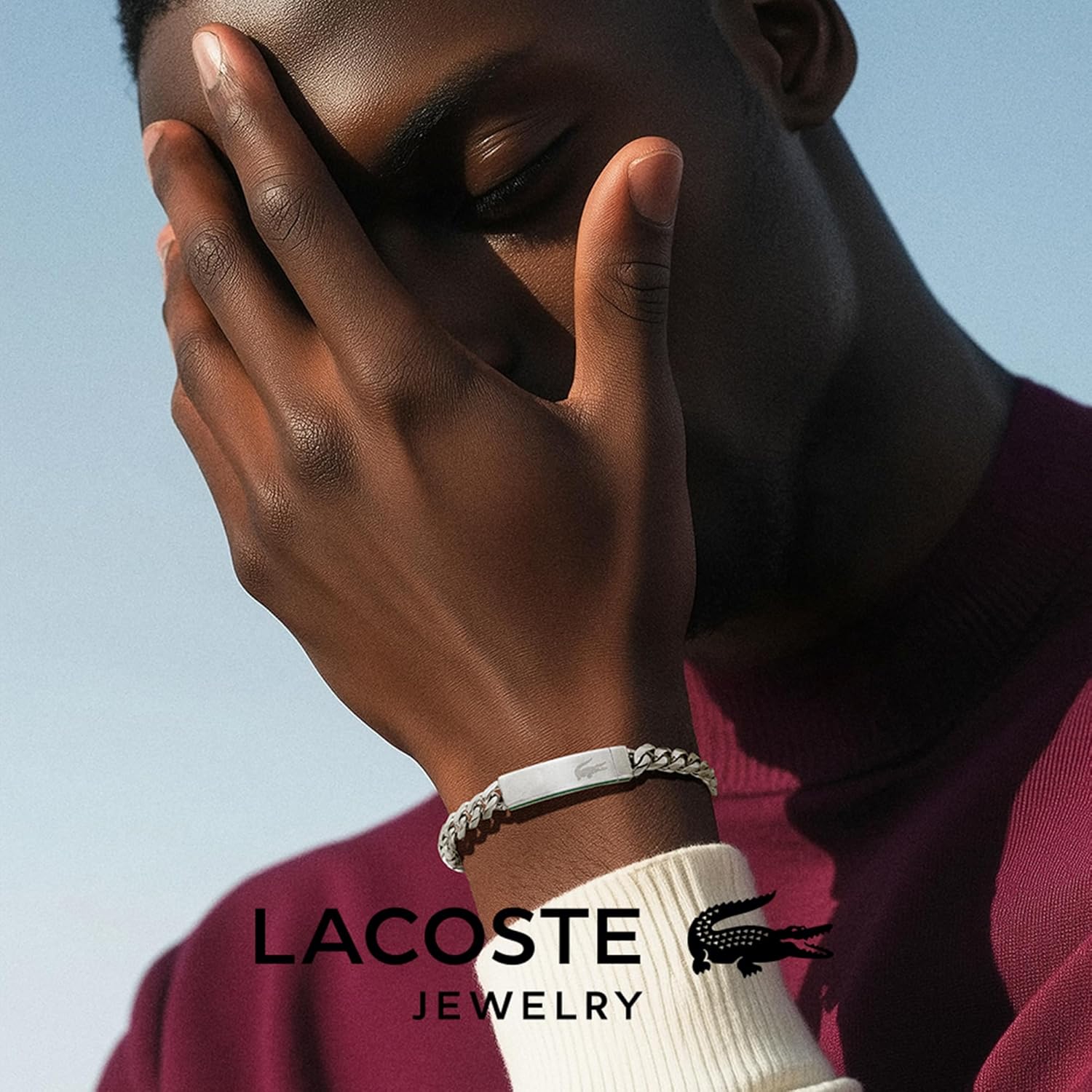 Detalle 2 de Lacoste Gliederarmband Herren Baseline – Edelstahl, Magnetverschluss, 19 cm Innenumfang