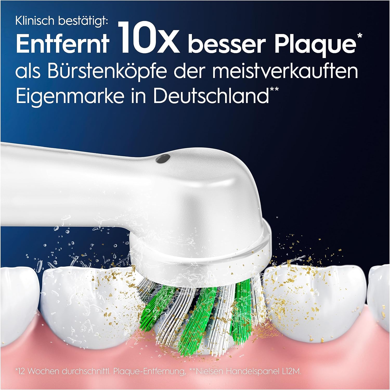 Detalle de Oral-B Pro CrossAction Aufsteckbürsten 8er – 16° Borstenwinkel für effektive Plaque-Entfernung