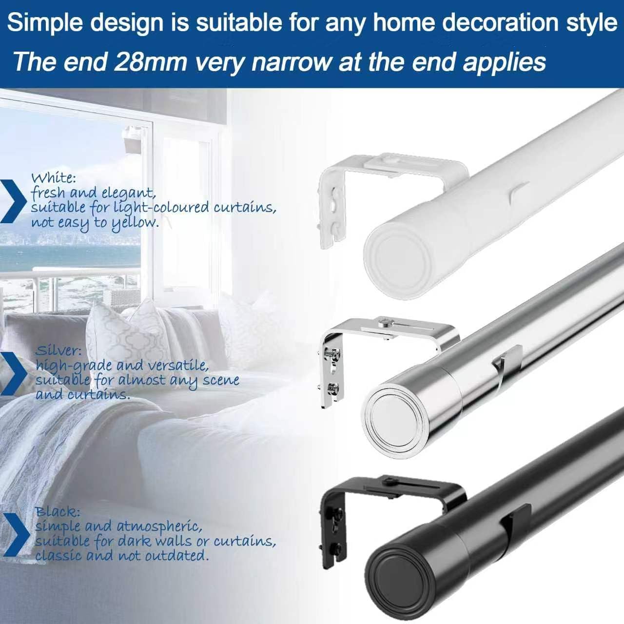 Thumbnail 4 de Venwemong Curtain Pole 84–150 cm for Windows 🪟