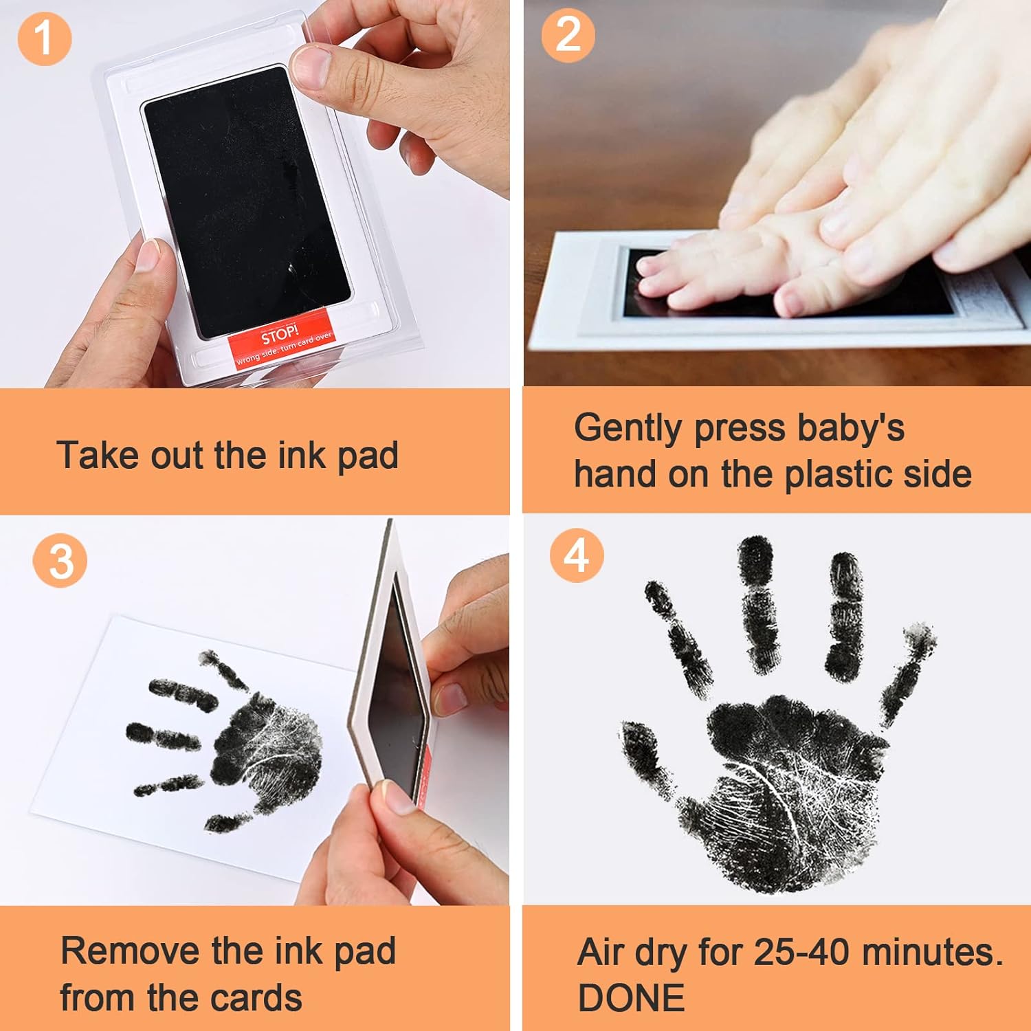 Detalle de Nabance Baby Handprint Kit 6 keepsake cards