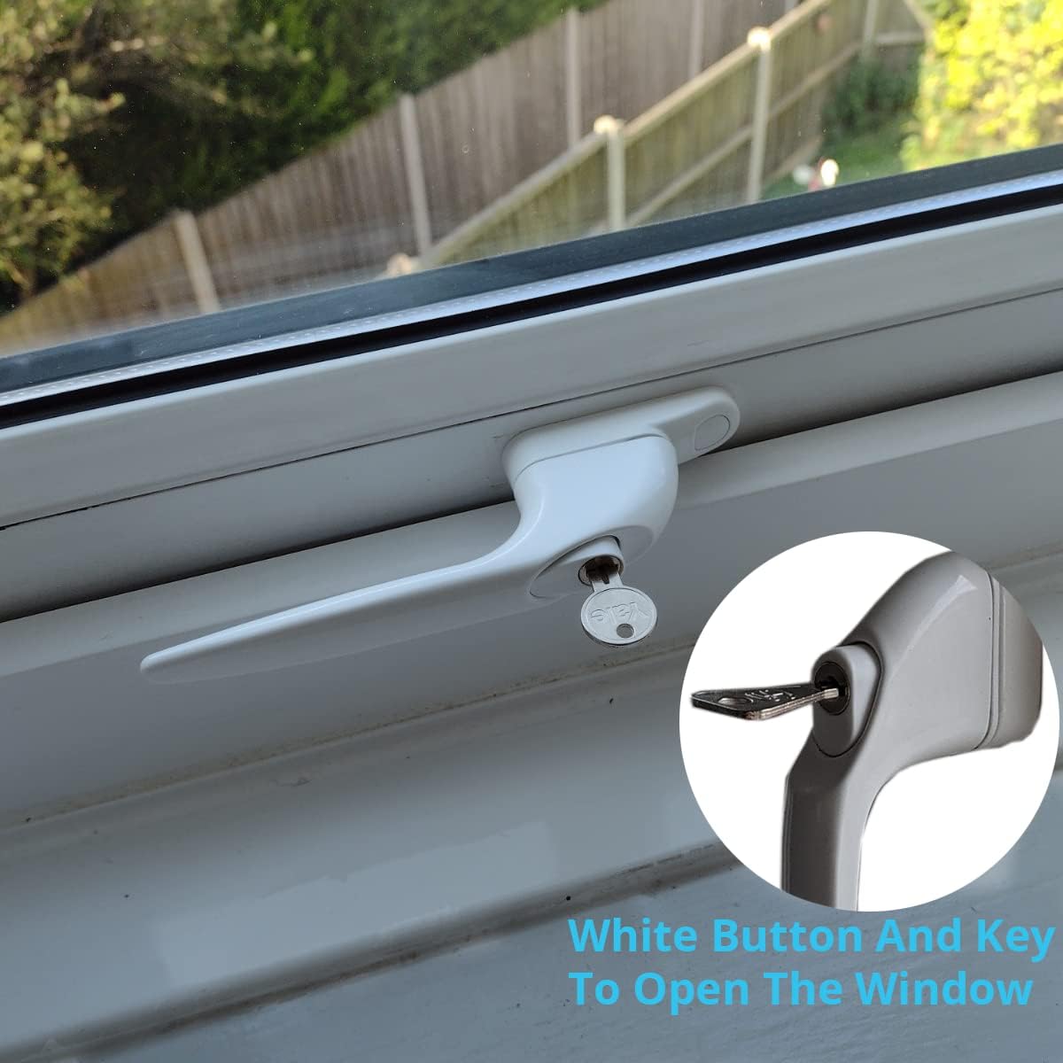 Detalle 2 de WODSTA Upvc Window Handle 2pc Lockable Espag 43mm ⌛