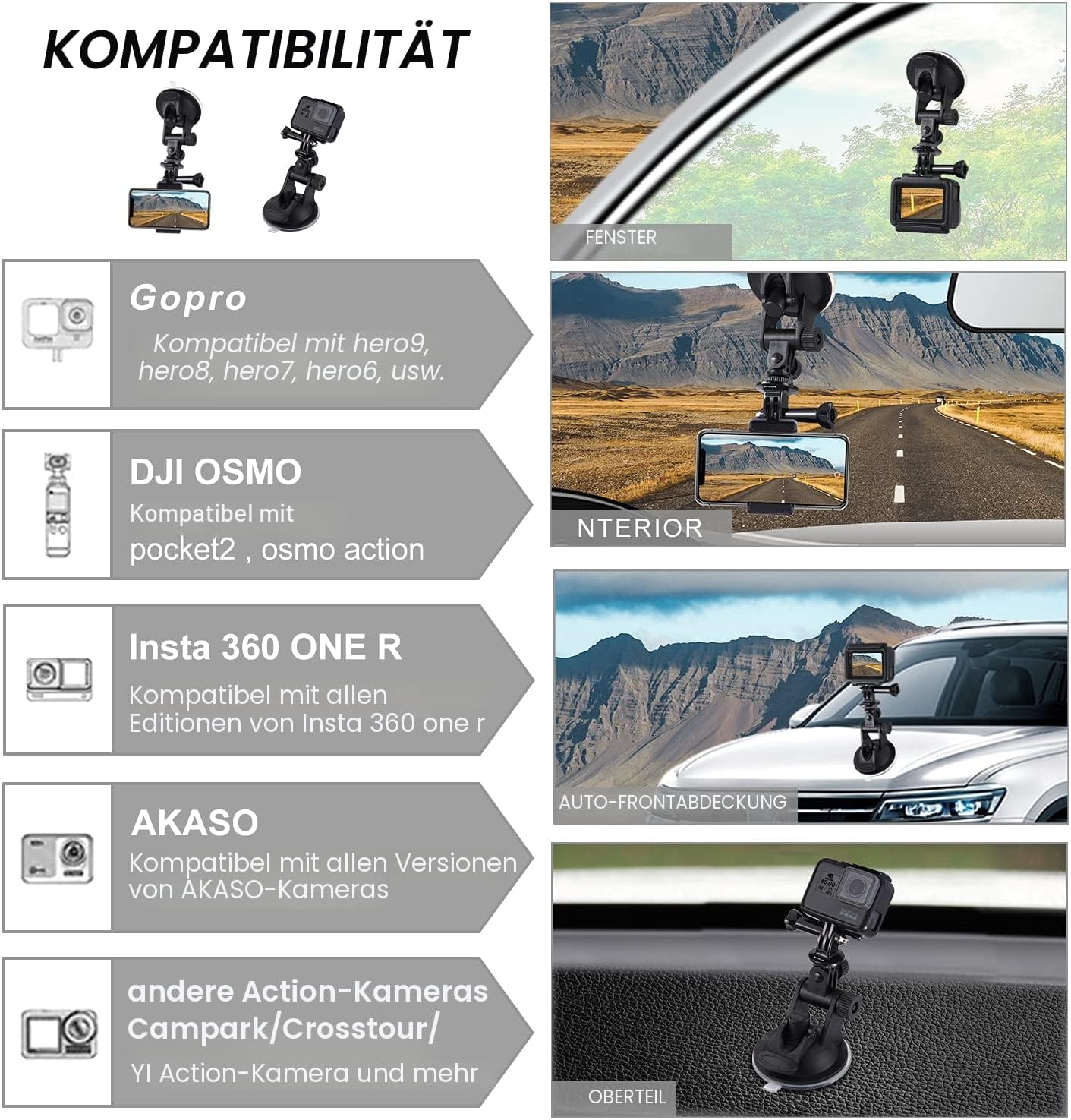 Thumbnail 2 de PULUZ Saugnapfhalterung für GoPro