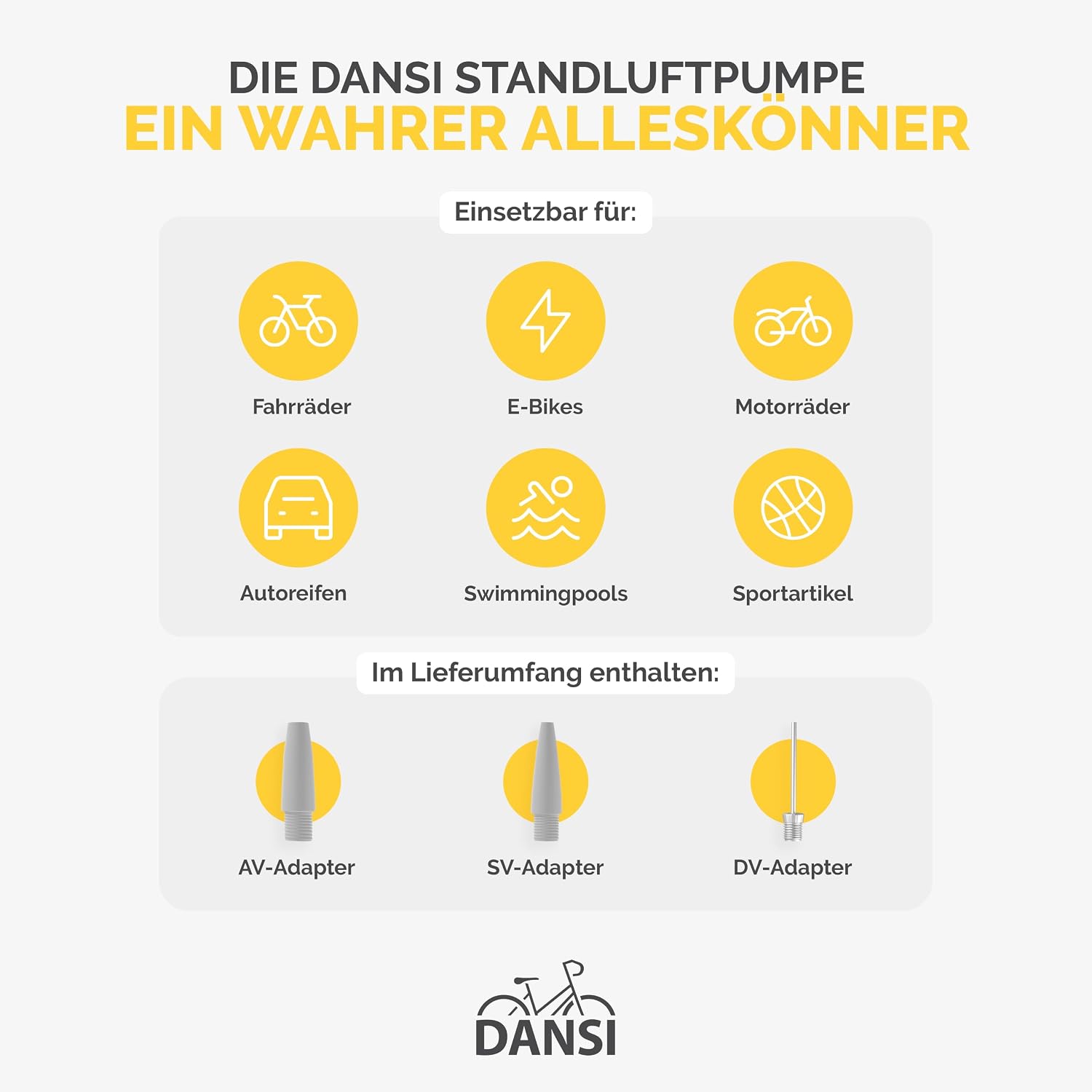 Thumbnail 5 de DANSI Stand-Fahrradpumpe AV SV DV