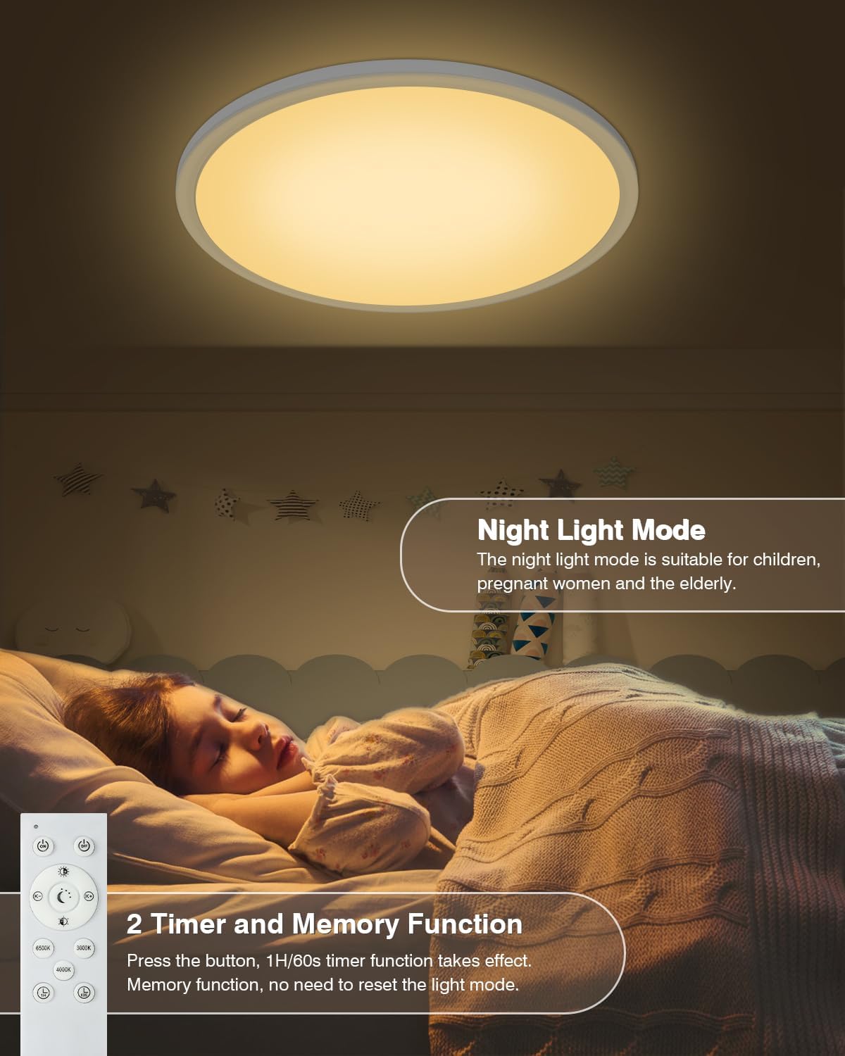 Detalle 2 de Bowfar B-XDD-39Y LED Ceiling Light, 36W Dimmable, 3000K–6500K, 39cm