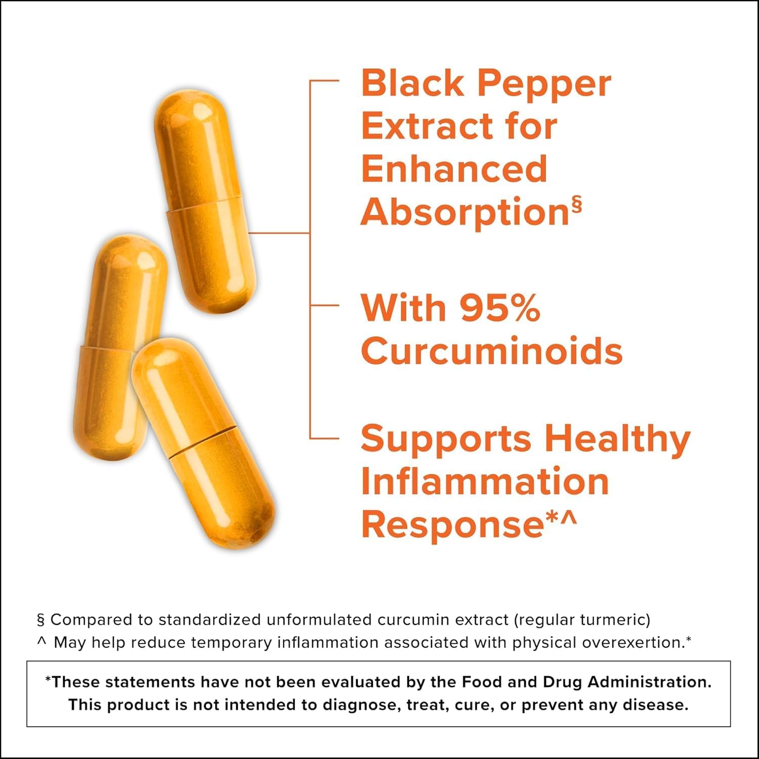 Detalle de Qunol Turmeric + Black Pepper & Ginger, 2400mg Curcumin Supplement, 105 Count