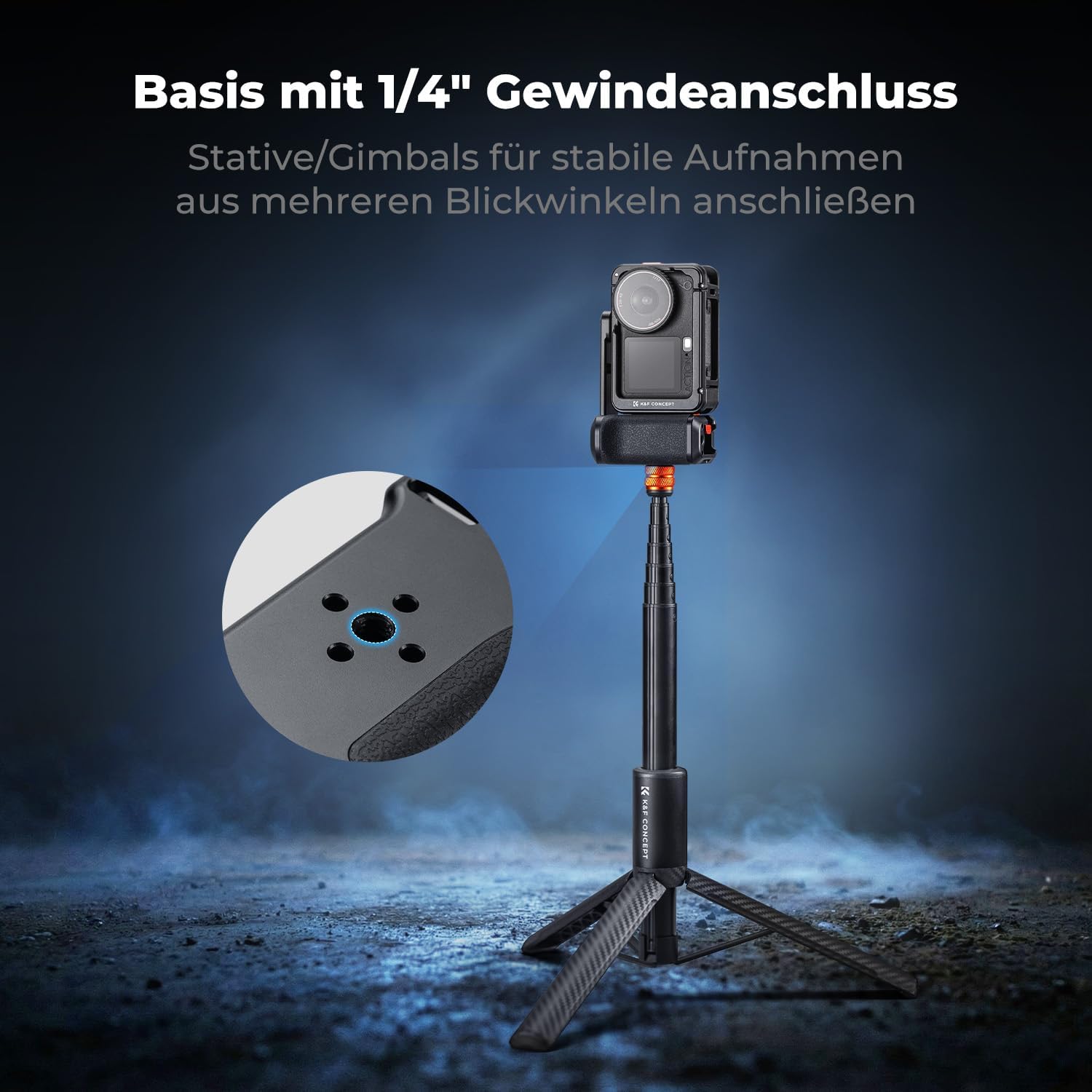 Thumbnail 4 de K&F CONCEPT Street Grip Kit mit Käfig für DJI Osmo Action 6 – Griffhalter-Set mit Schnellverschluss