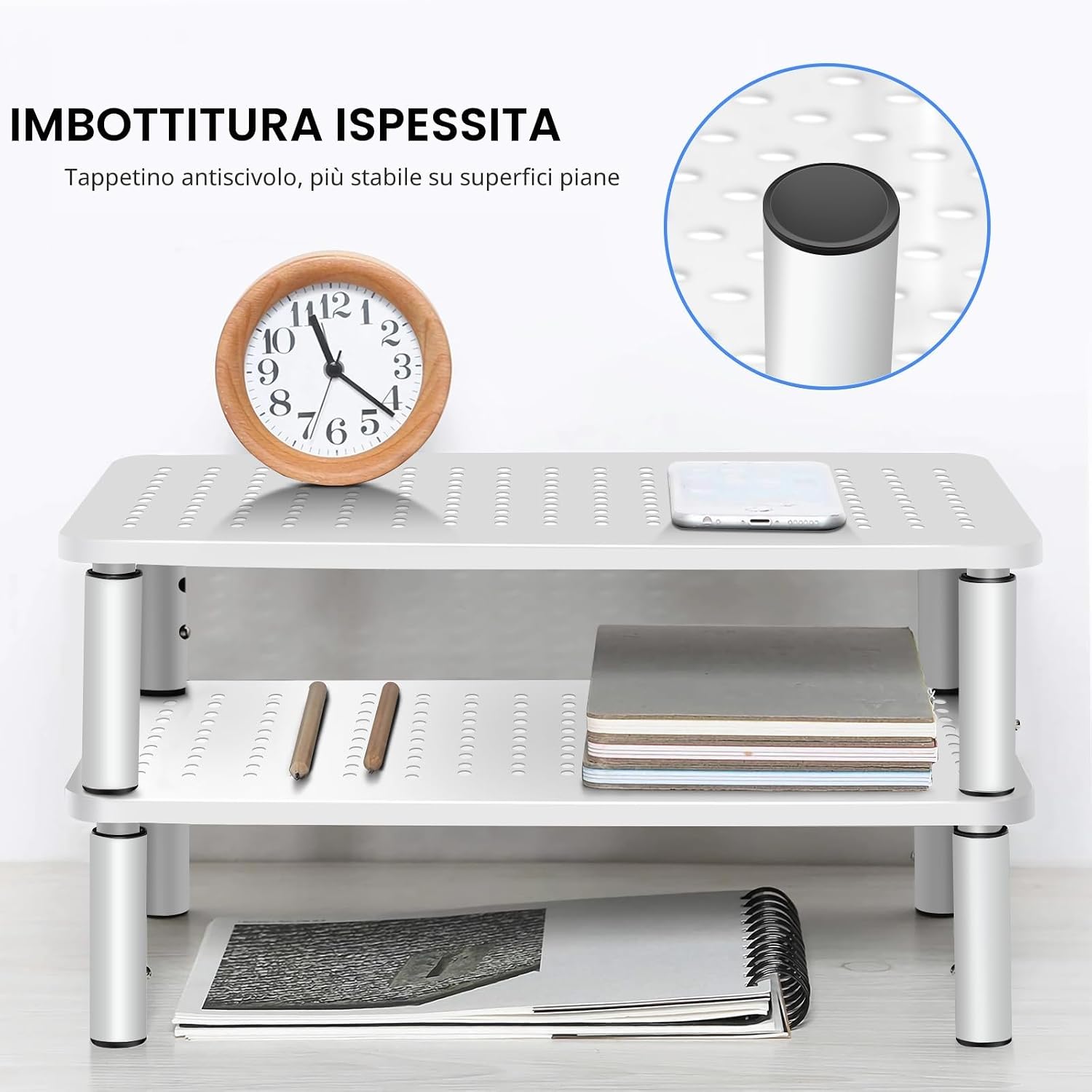 Thumbnail 4 de Suptek supporto per monitor Rialzo regolabile in altezza (bianco) fino a 20 kg