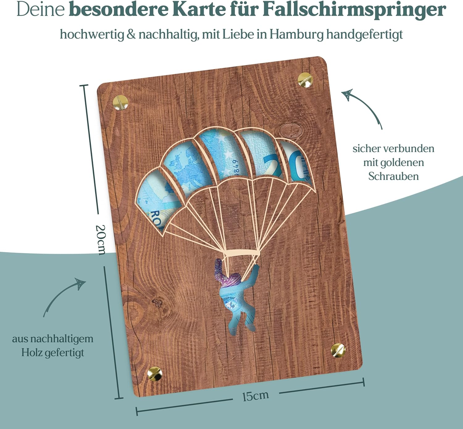Thumbnail 2 de Geldgeschenk XL aus Holz 20 x 15 cm