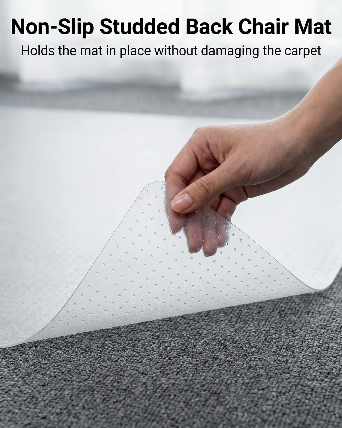 Thumbnail 4 de PVC Office Chair Mat for Carpet Floors 90x120 cm – Clear, Non-Slip, 2.2 mm Thick