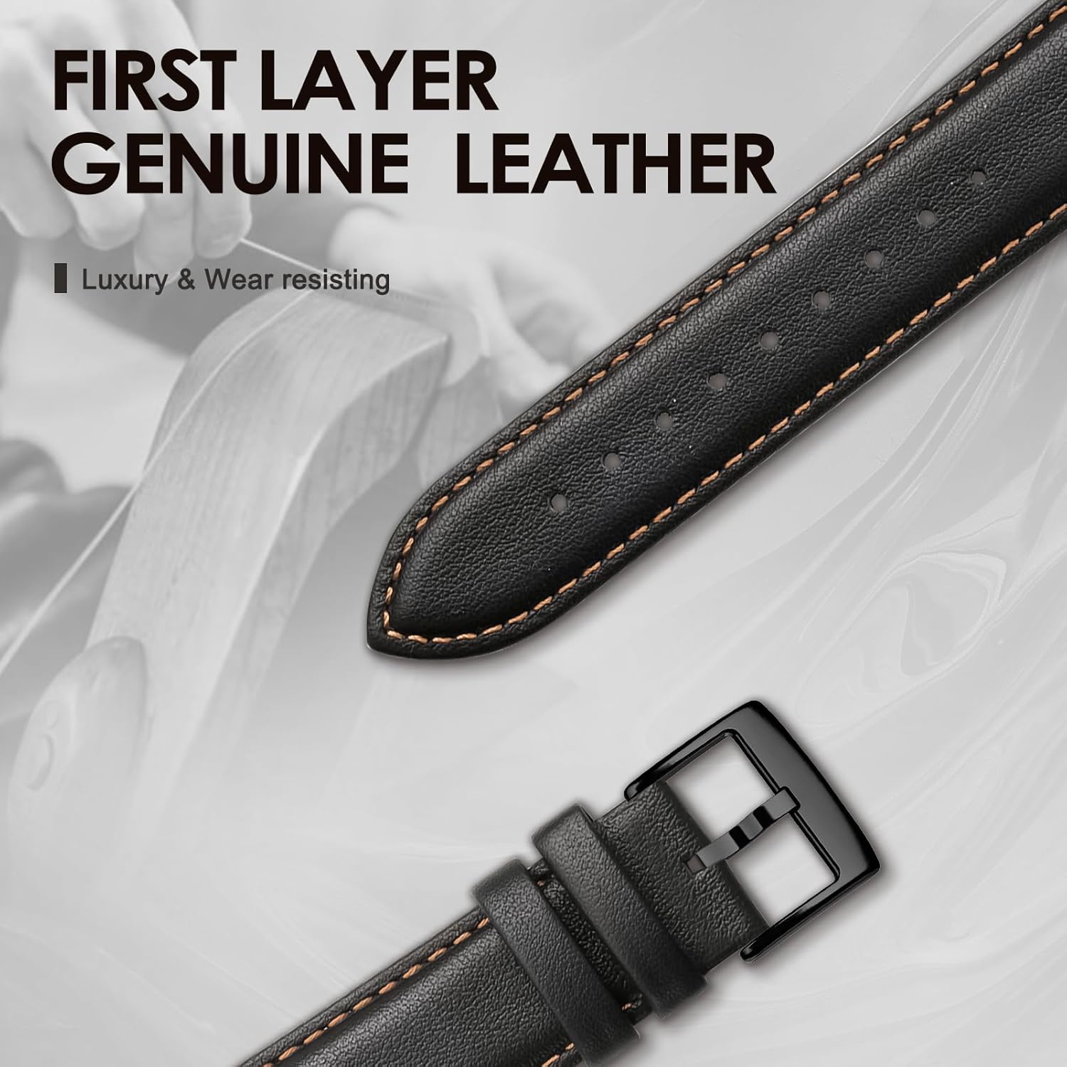 Thumbnail 1 de Tuocal Genuine Leather Strap for Google Pixel Watch 2 (2023) – Adjustable, Breathable & Elegant