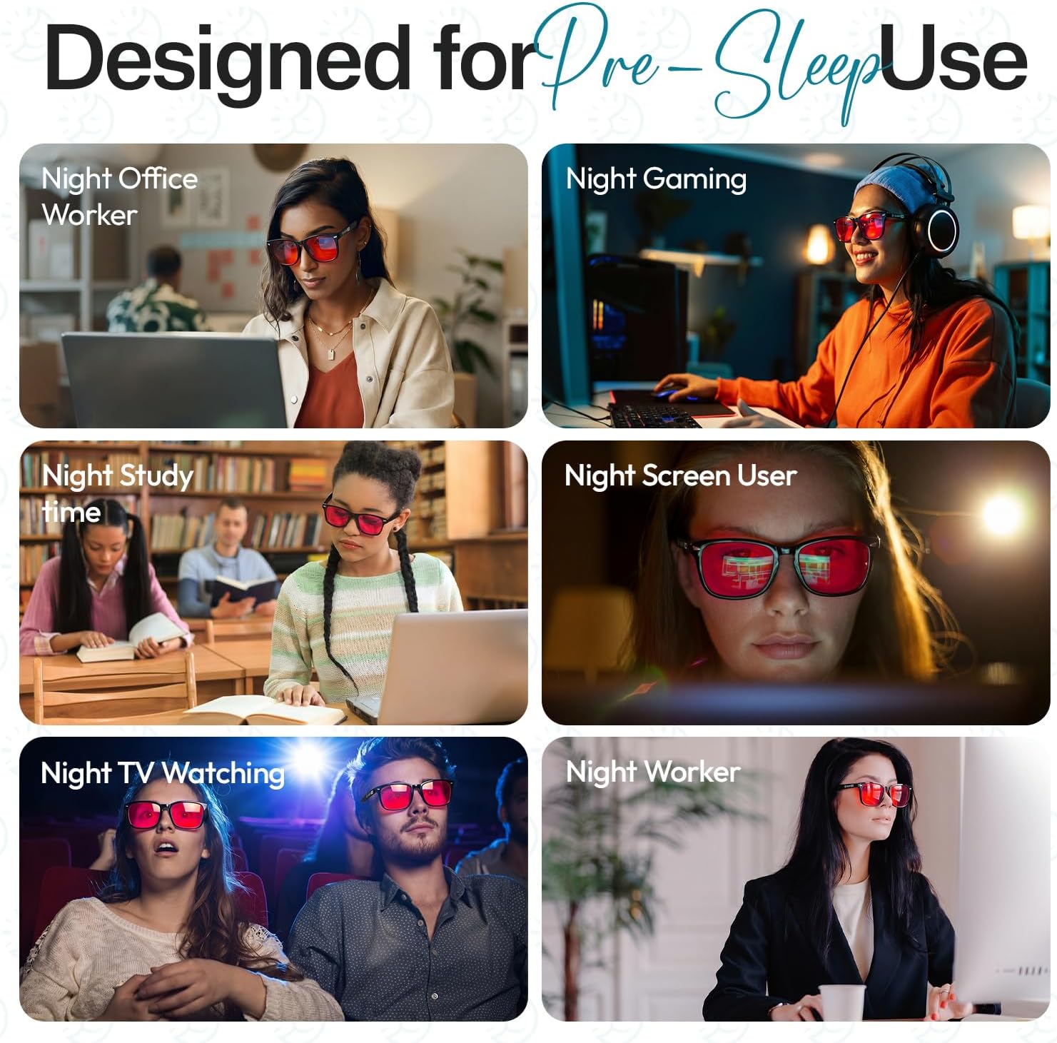 Detalle 2 de Sleep ZM Blue Light Blocking Glasses with 13-Lens System for Sleep & Light Sensitivity