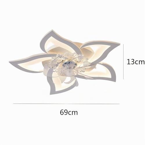 Detalle de Ventilateur Plafond avec Lumière SWBSLL 69 cm – Design Floral, Silencieux et Éclairage Dimmable