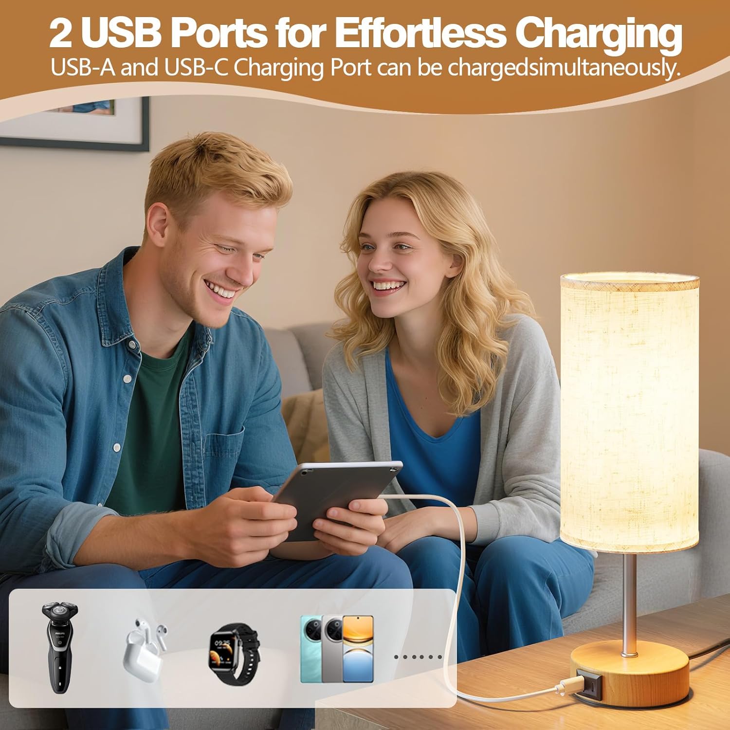 Thumbnail 4 de UPXNBOR Nachttischlampe Touch 11,3×34,5 cm