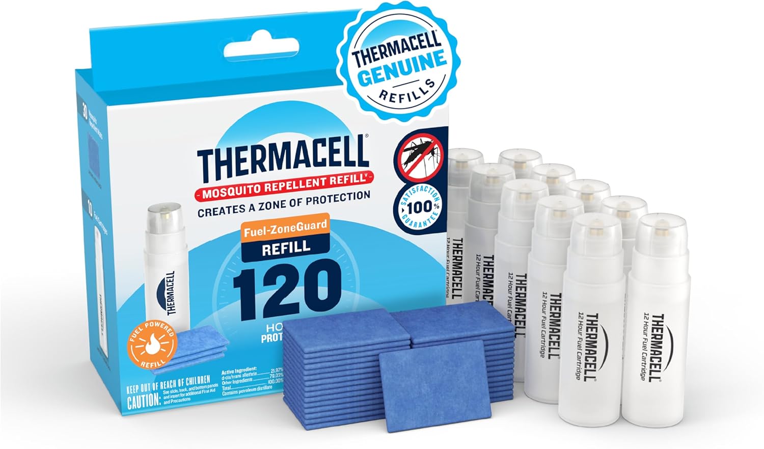 Detalle de Thermacell Mosquito Repellent Refills – 120 Hours of Protection (30 Mats + 10 Cartridges)