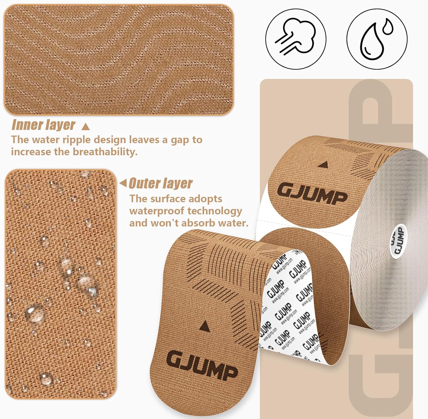 Thumbnail 5 de GJUMP Kinesiology Tape, 40 Strips ⚙