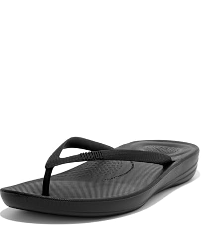 Detalle de FitFlop Women's iQushion Ergonomic Flip Flops – All Black, UK 7